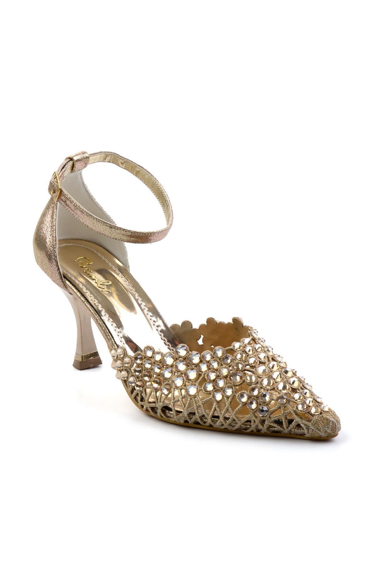 Altın  Kadın Abiye Ayakkabı K01823121878