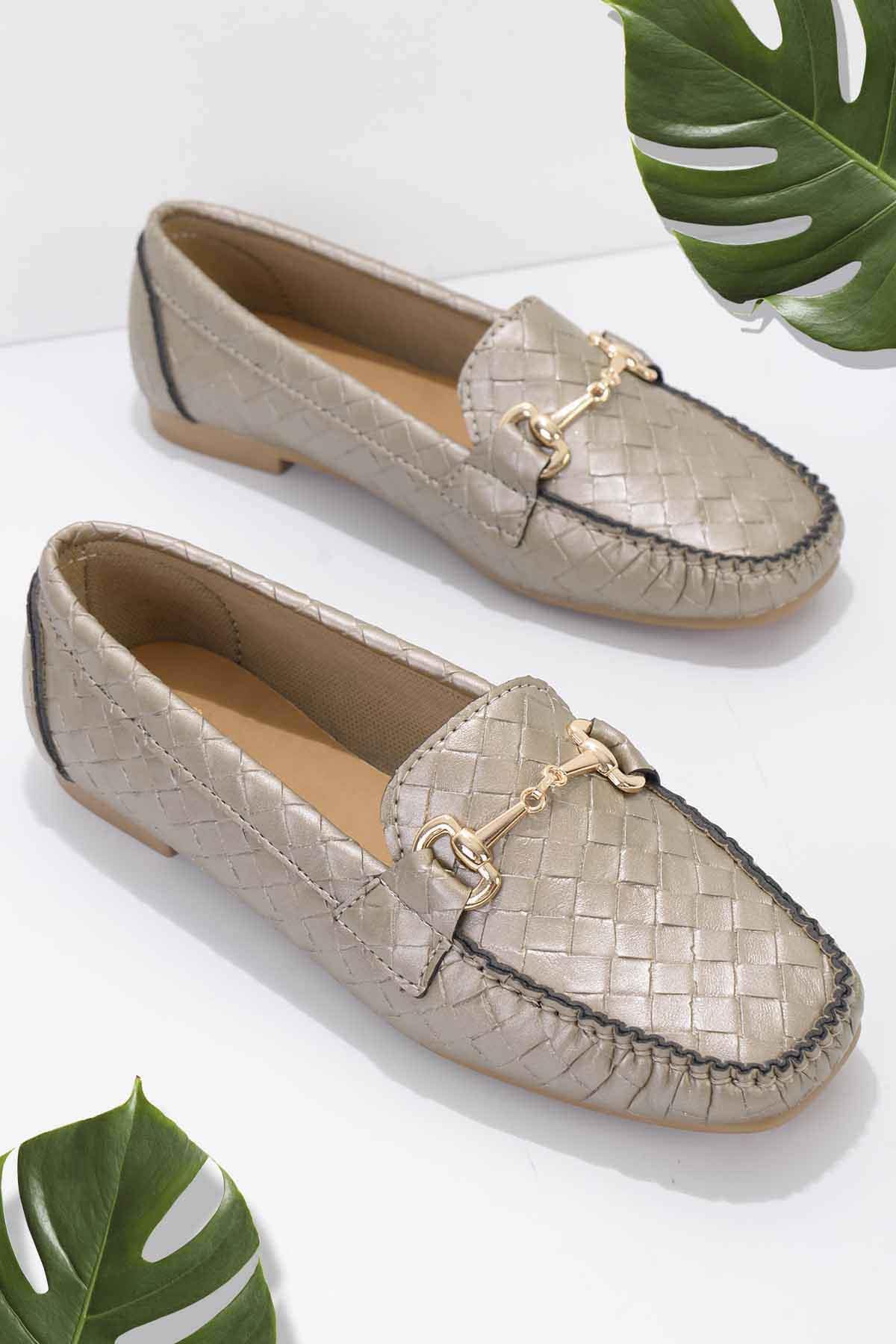 Altın  Kadın Loafer Ayakkabı K01542030710