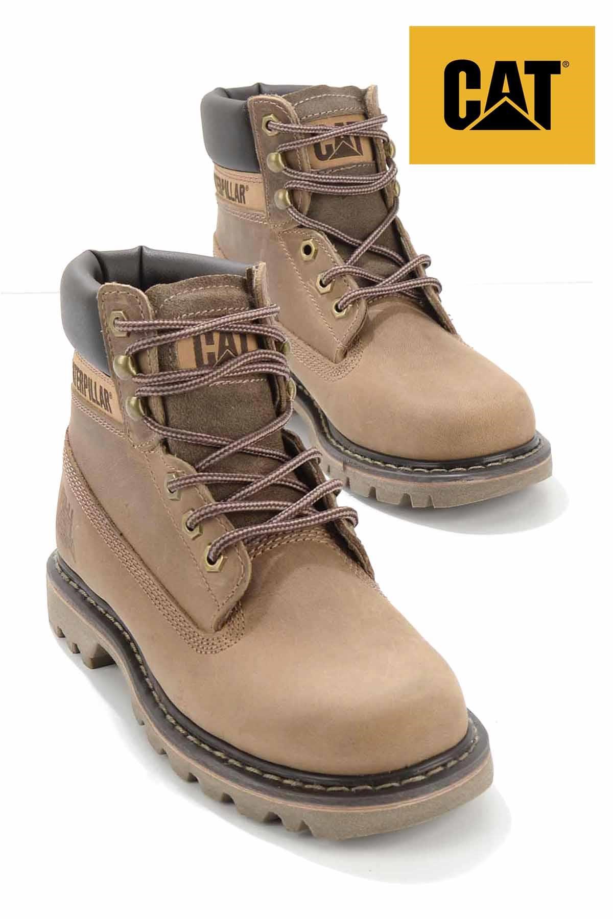 Beige Crazy Hakiki Deri Kadın Bot & Bootie CAT0111000103