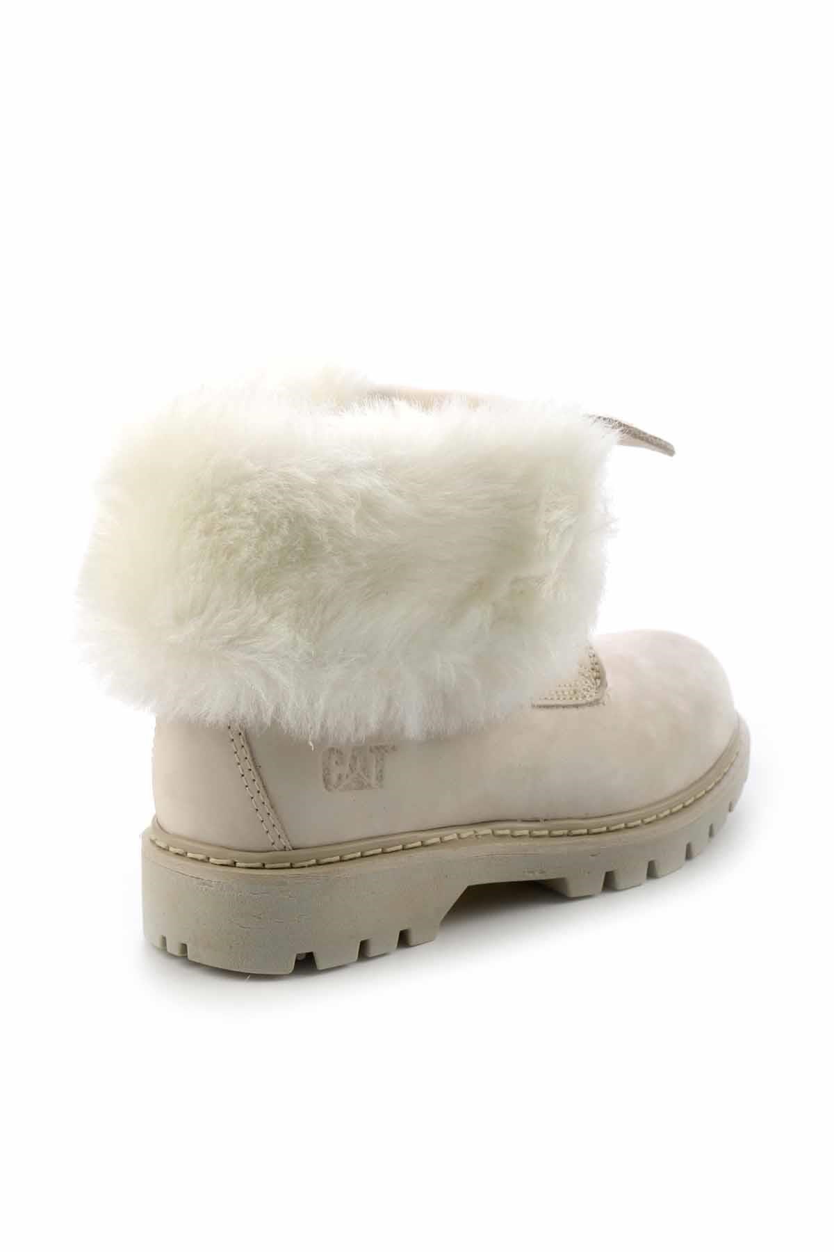 Beige Hakiki Deri Kadın Bot & Bootie CAT0111118401