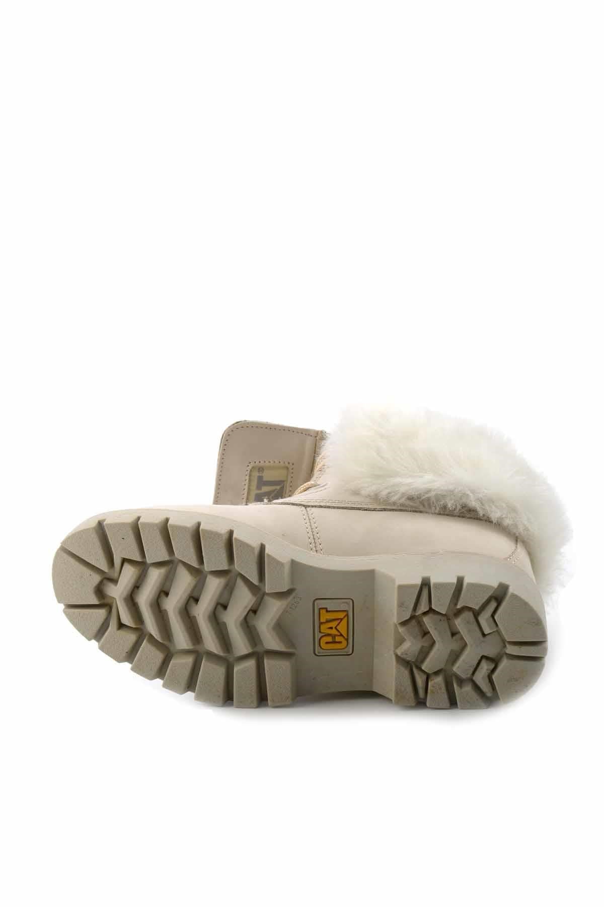 Beige Hakiki Deri Kadın Bot & Bootie CAT0111118401