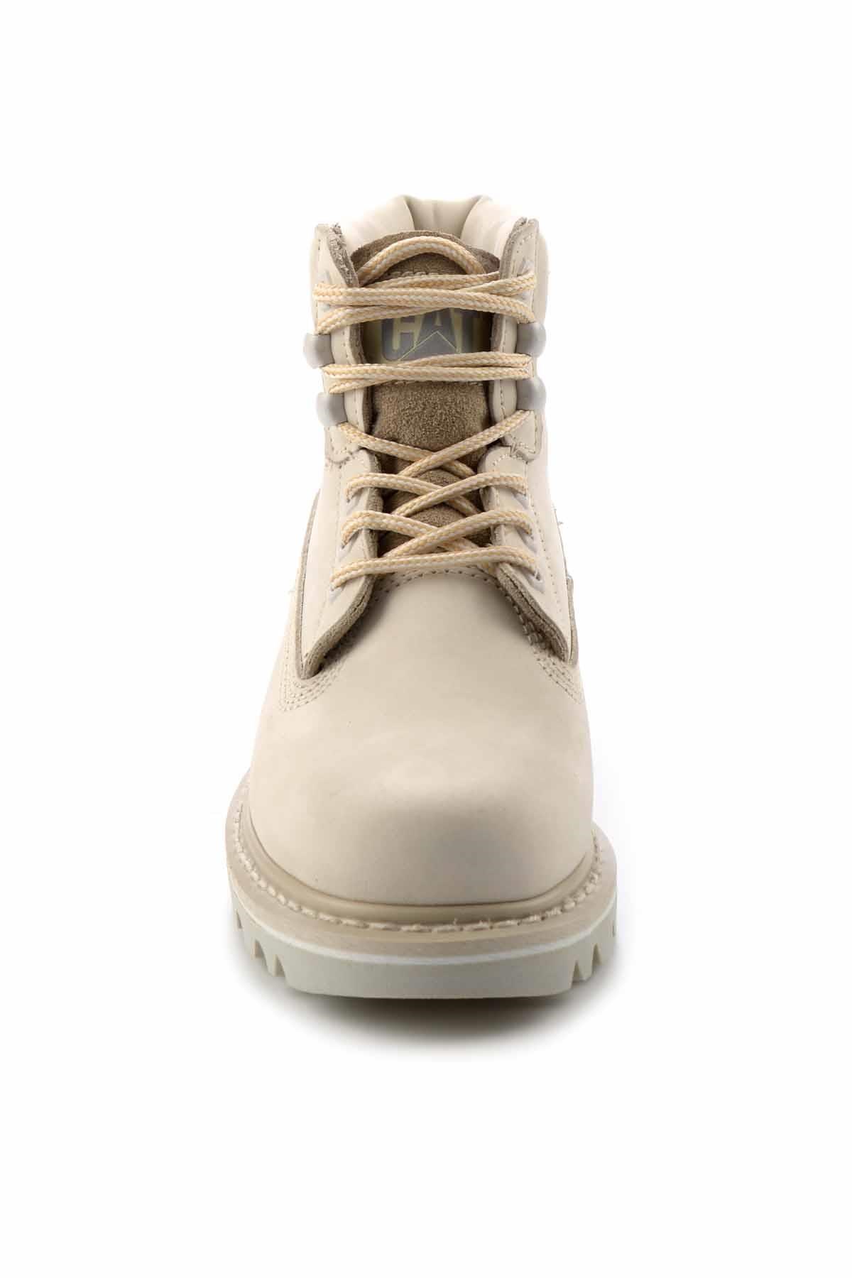 Beige Hakiki Deri Kadın Bot & Bootie CAT0111000101
