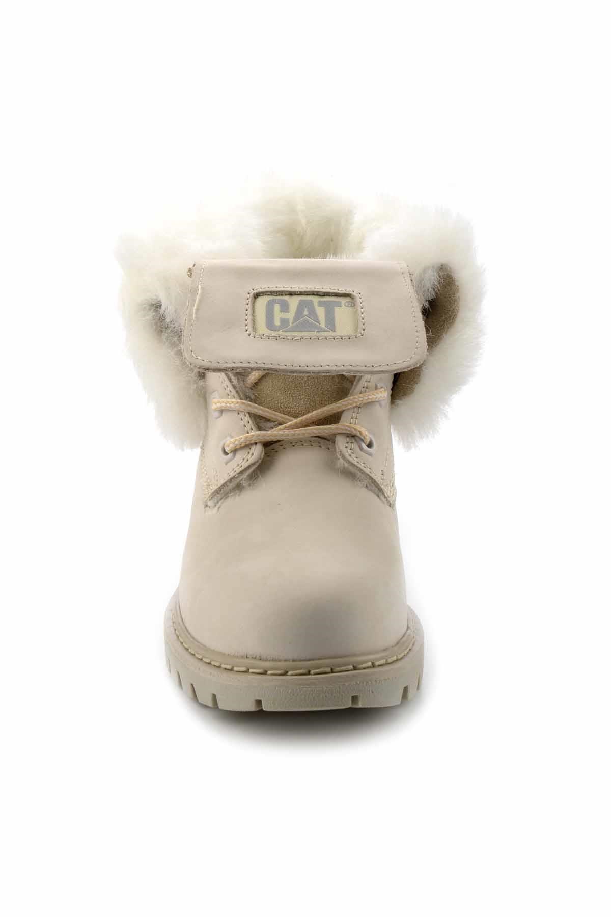 Beige Hakiki Deri Kadın Bot & Bootie CAT0111118401