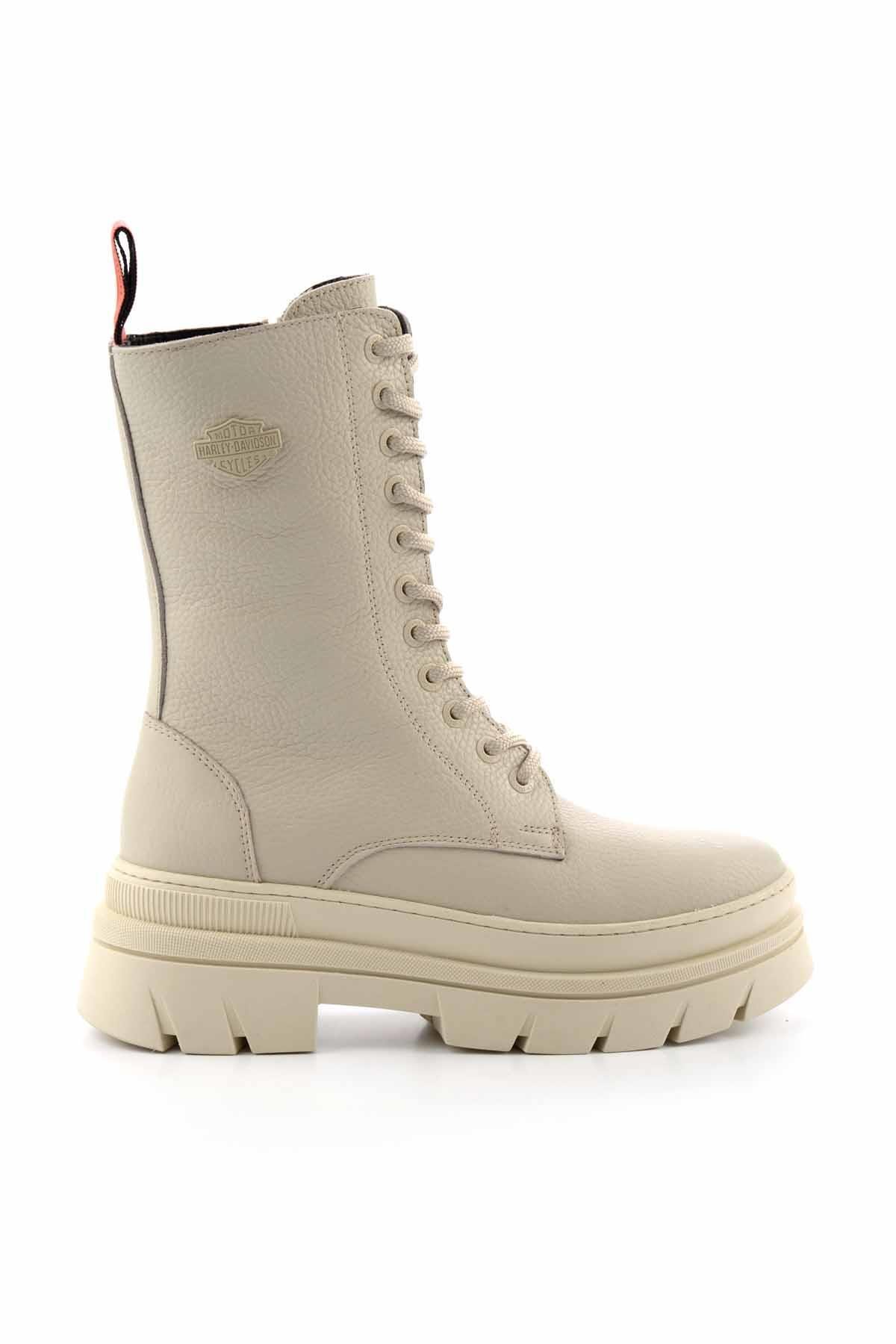 Beige Hakiki Deri Kadın Bot & Bootie HD0777066103