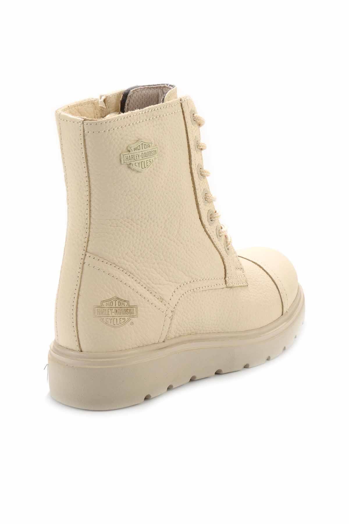 Beige Hakiki Deri Kadın Bot & Bootie HD0777063003