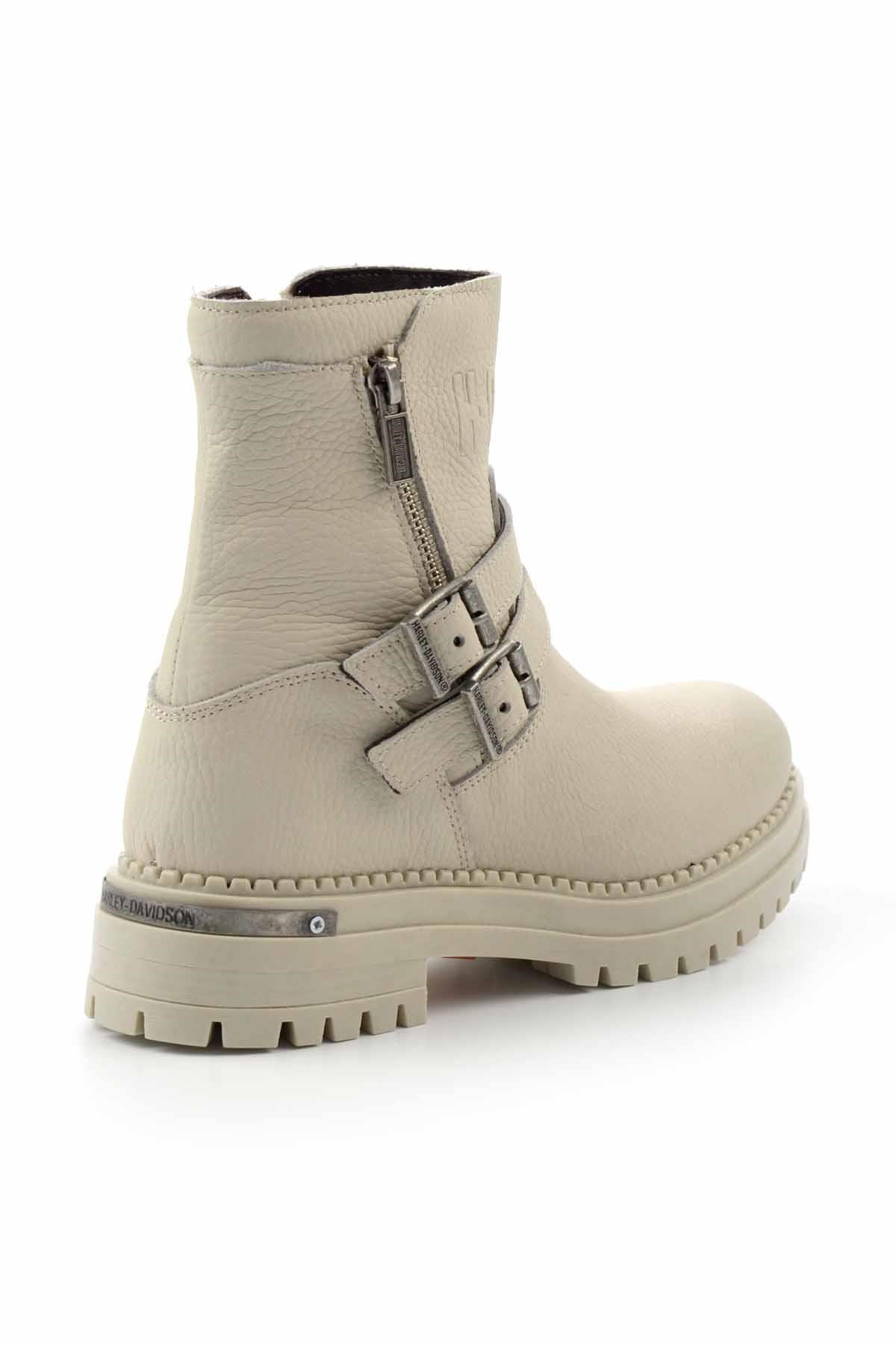 Beige Hakiki Deri Kadın Bot & Bootie HD0777055603