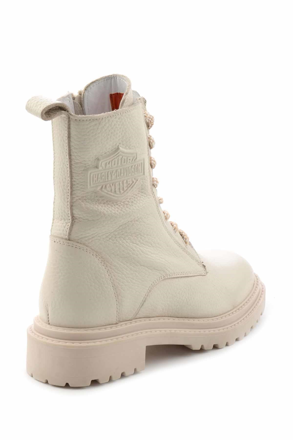 Beige Hakiki Deri Kadın Bot & Bootie HD0777002303
