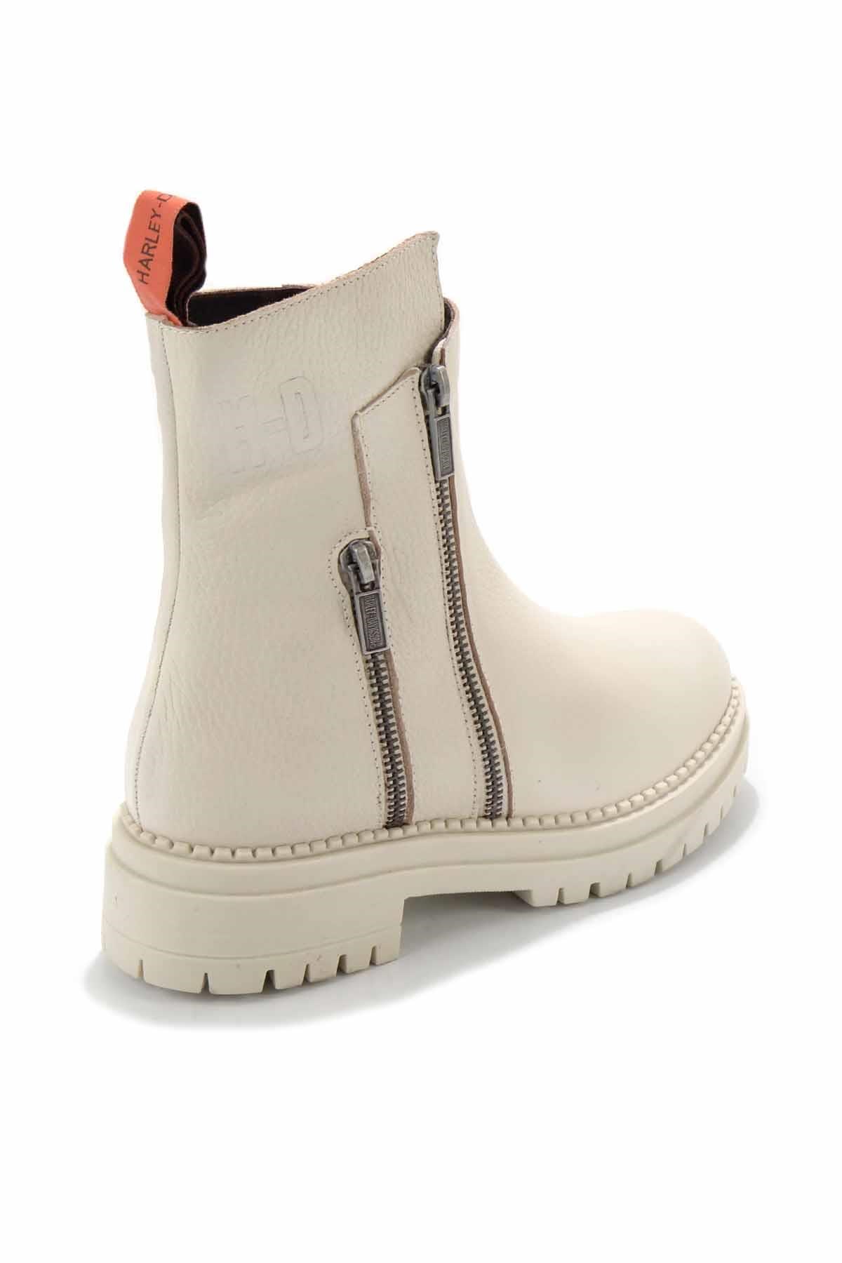 Beige Hakiki Deri Kadın Bot & Bootie HD0777003903