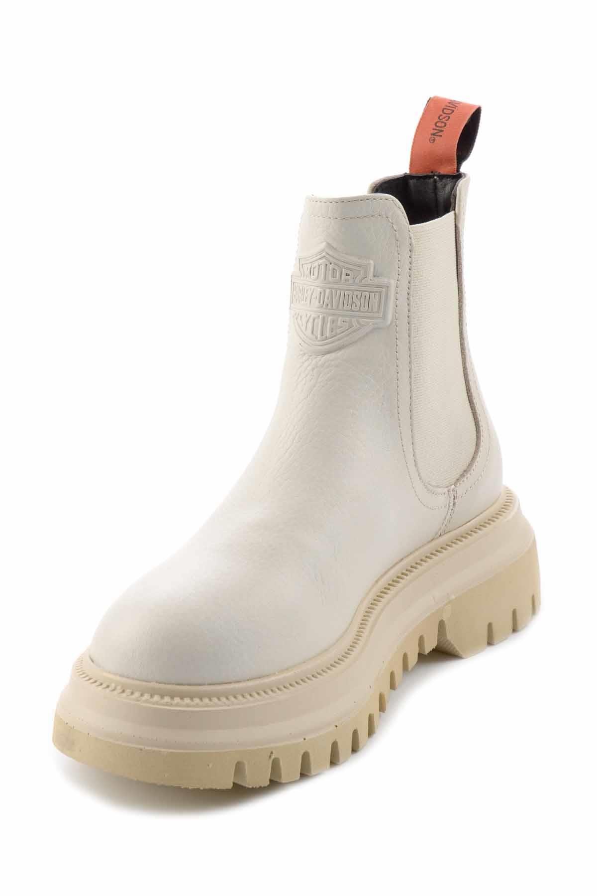 Beige Hakiki Deri Kadın Bot & Bootie HD0777003103