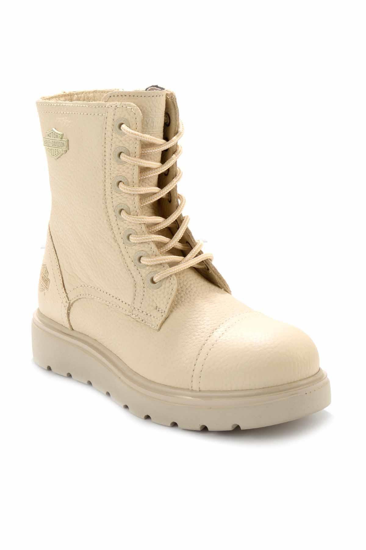 Beige Hakiki Deri Kadın Bot & Bootie HD0777063003