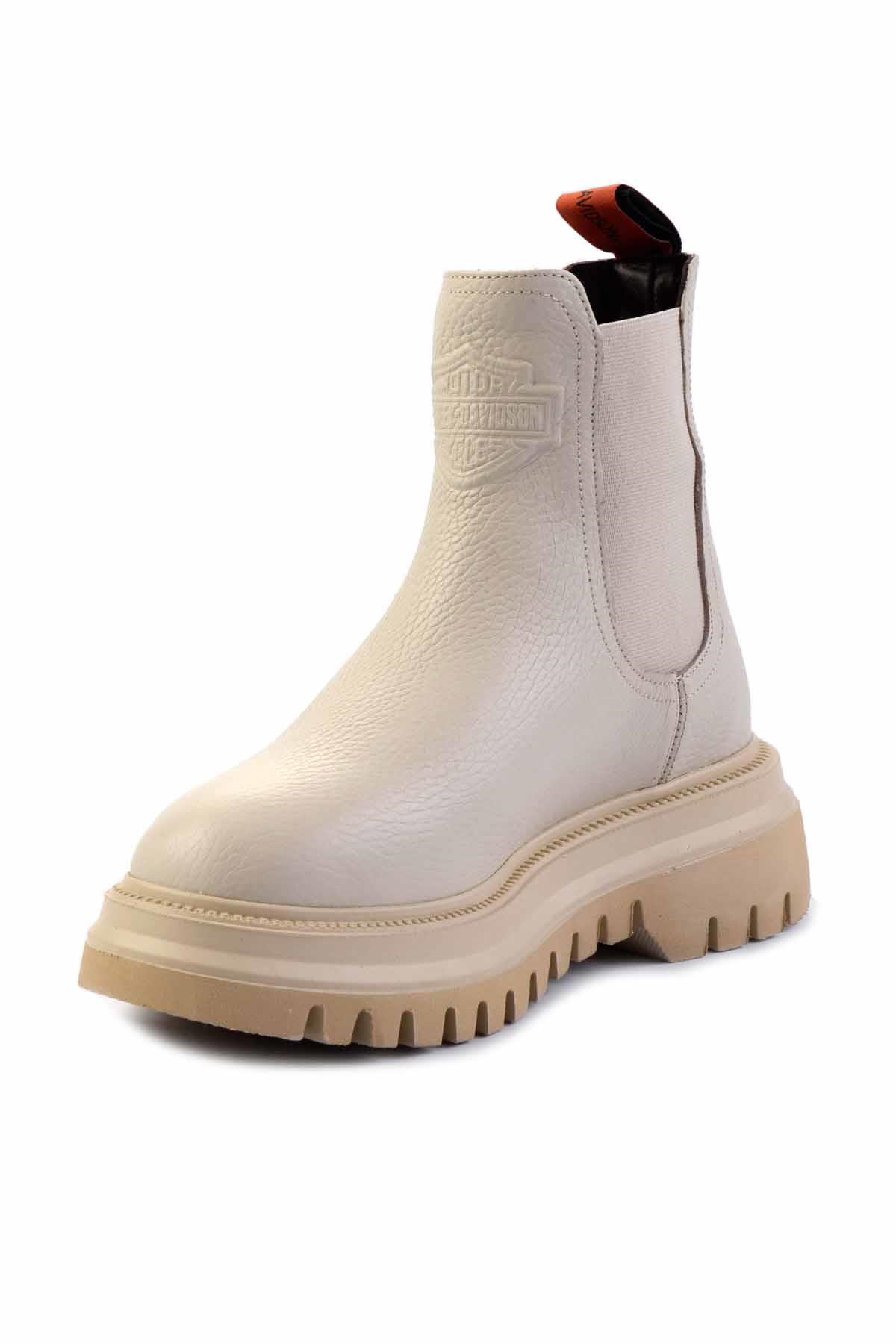 Beige Hakiki Deri Kadın Bot & Bootie HD0777003103