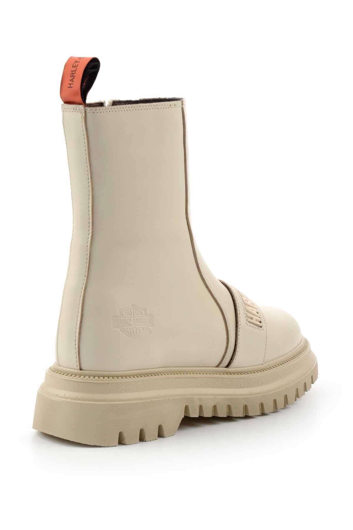 Beige Hakiki Deri Kadın Bot & Bootie HD0777054903