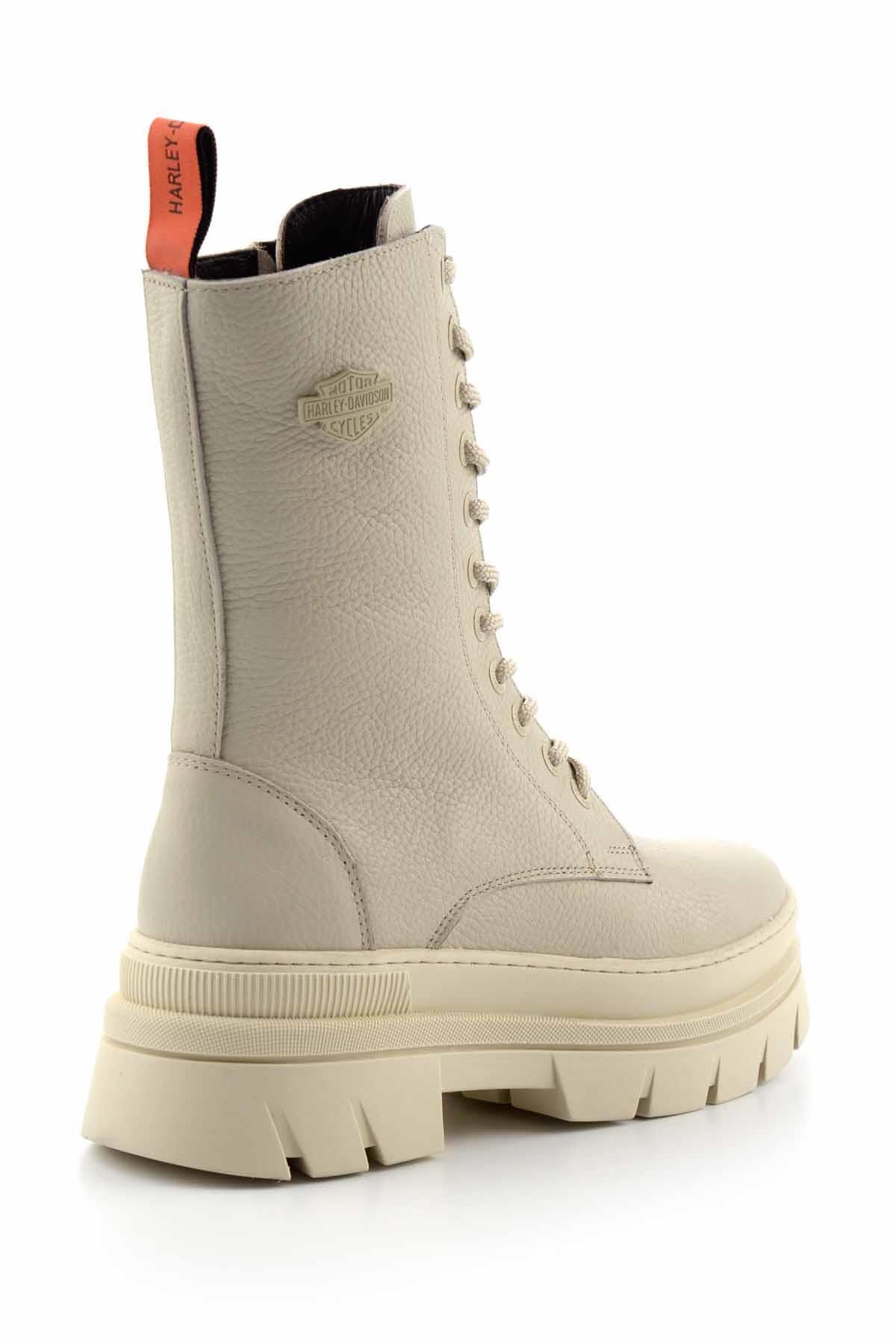 Beige Hakiki Deri Kadın Bot & Bootie HD0777066103