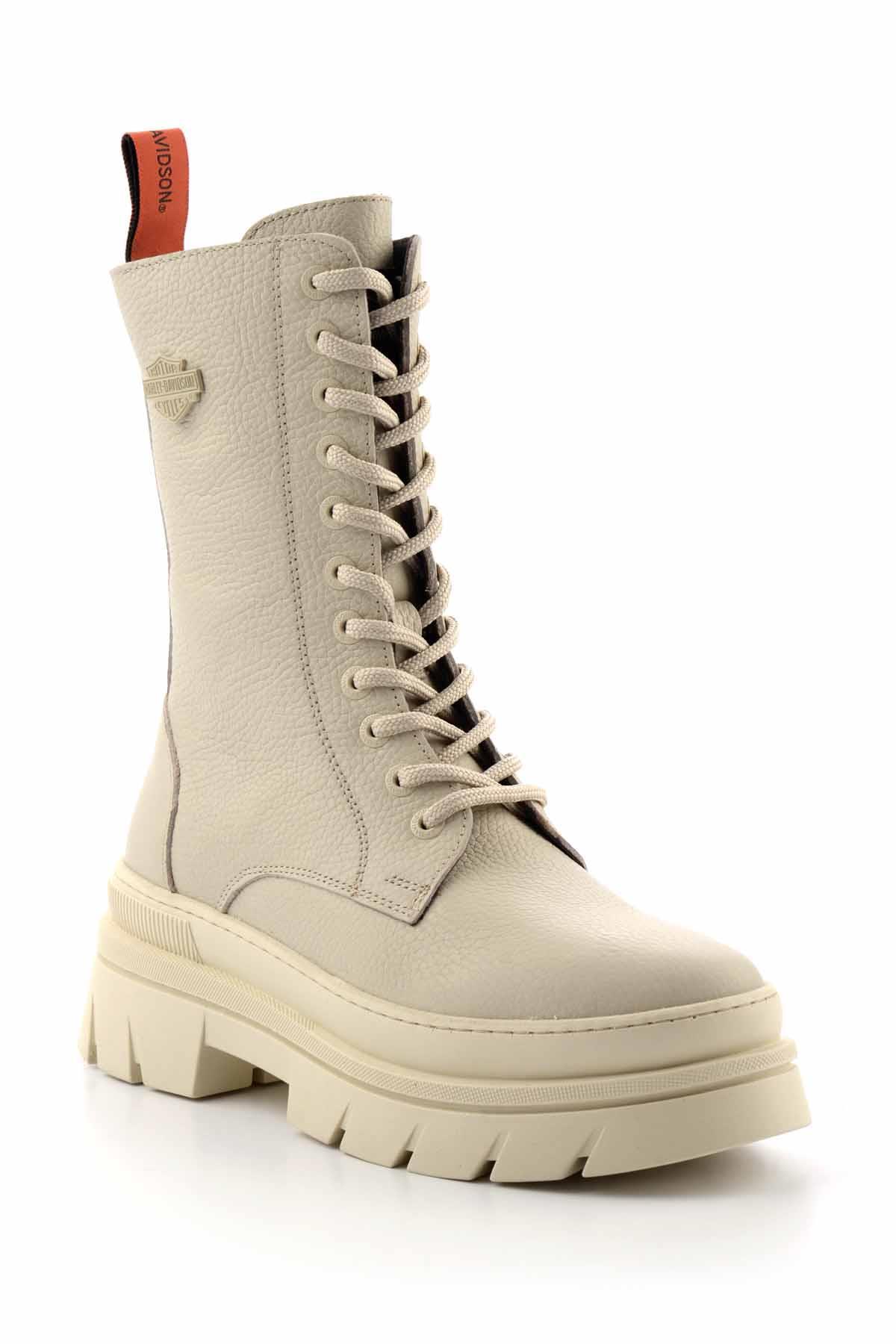 Beige Hakiki Deri Kadın Bot & Bootie HD0777066103