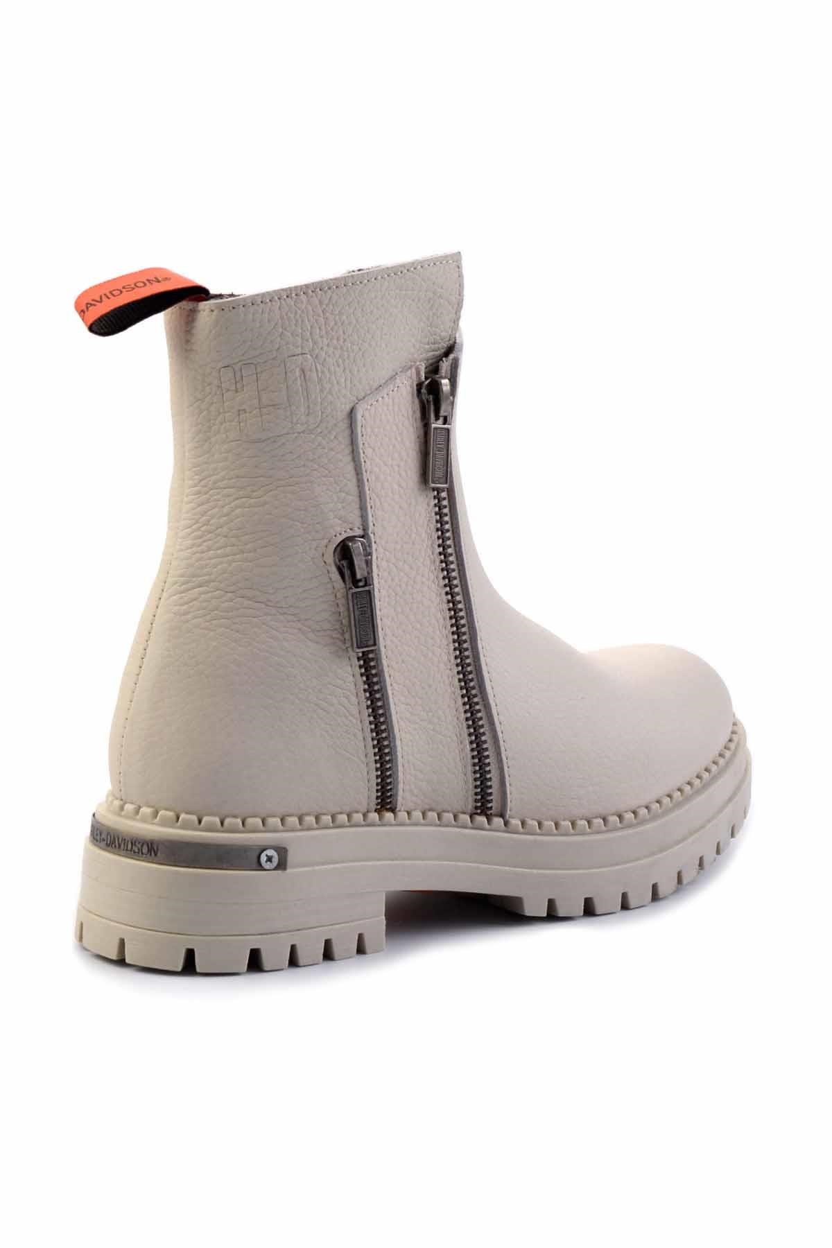 Beige Hakiki Deri Kadın Bot & Bootie HD0777003903