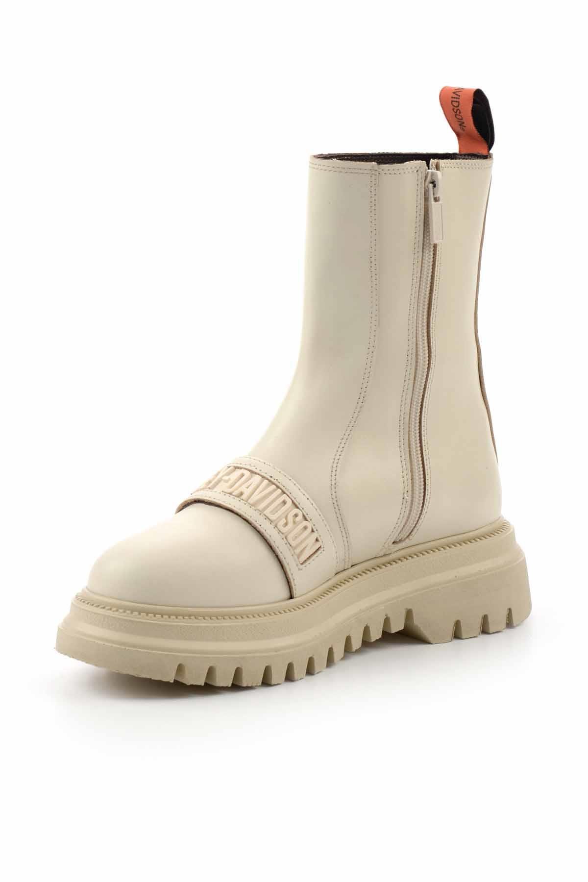 Beige Hakiki Deri Kadın Bot & Bootie HD0777054903