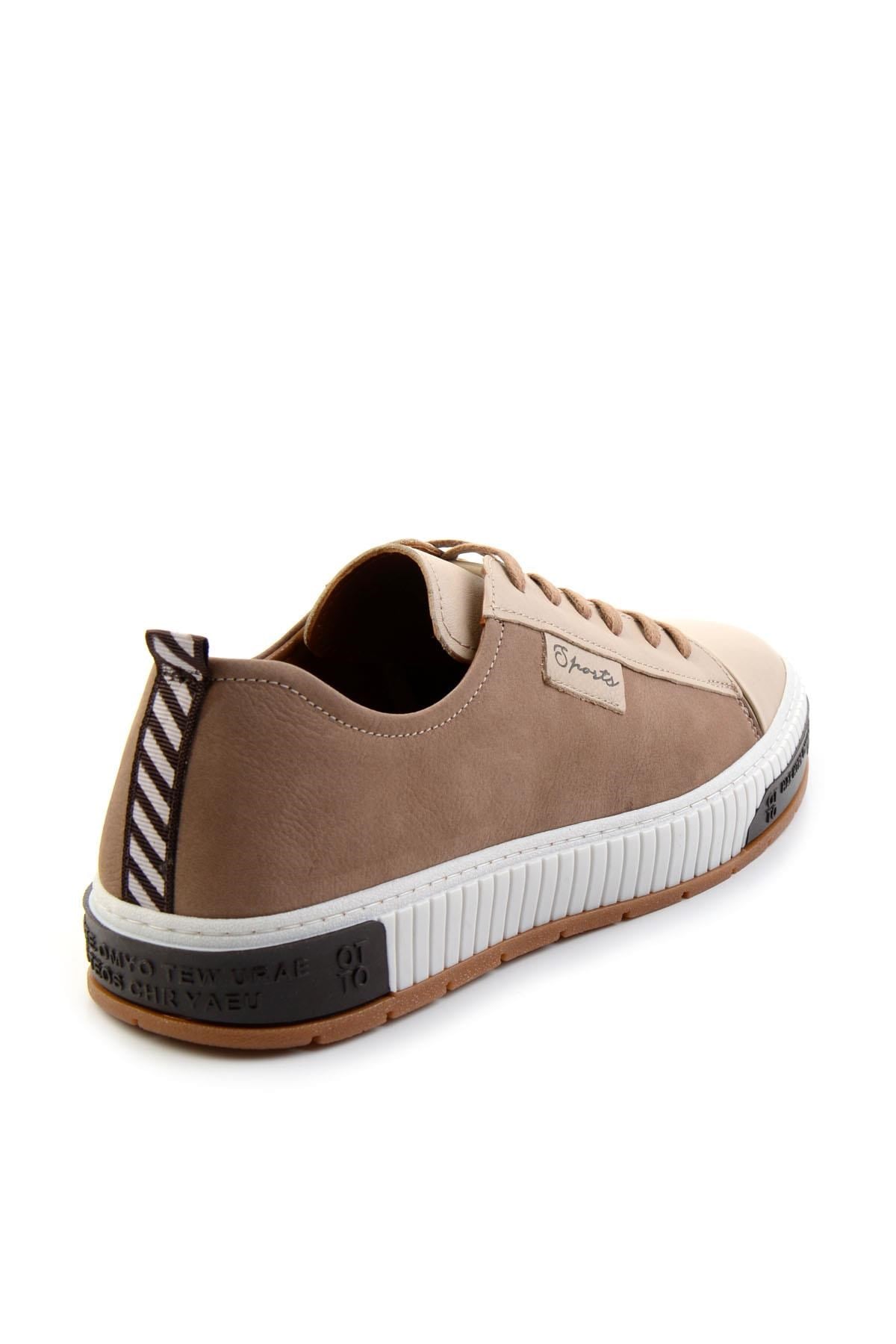 Bej Hakiki Deri Erkek Sneaker E01018033543
