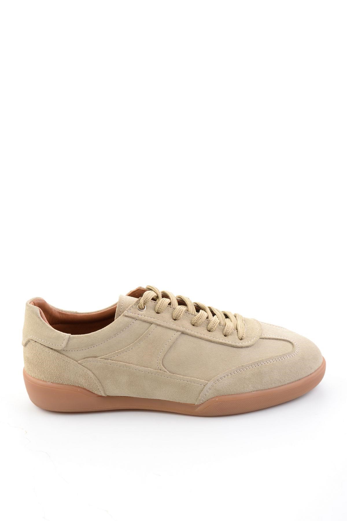 Bej Hakiki Deri Erkek Sneaker E01396002402