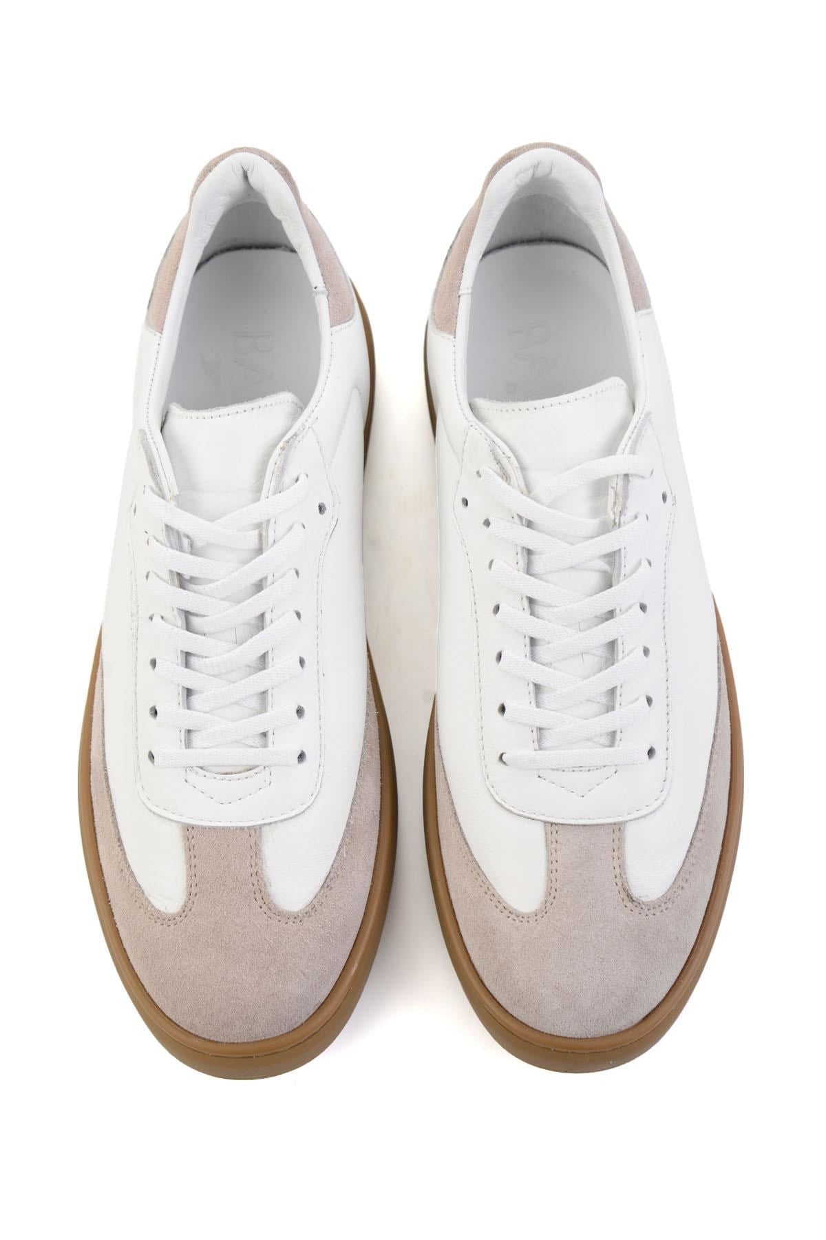 Bej Hakiki Deri Erkek Sneaker E01442421502