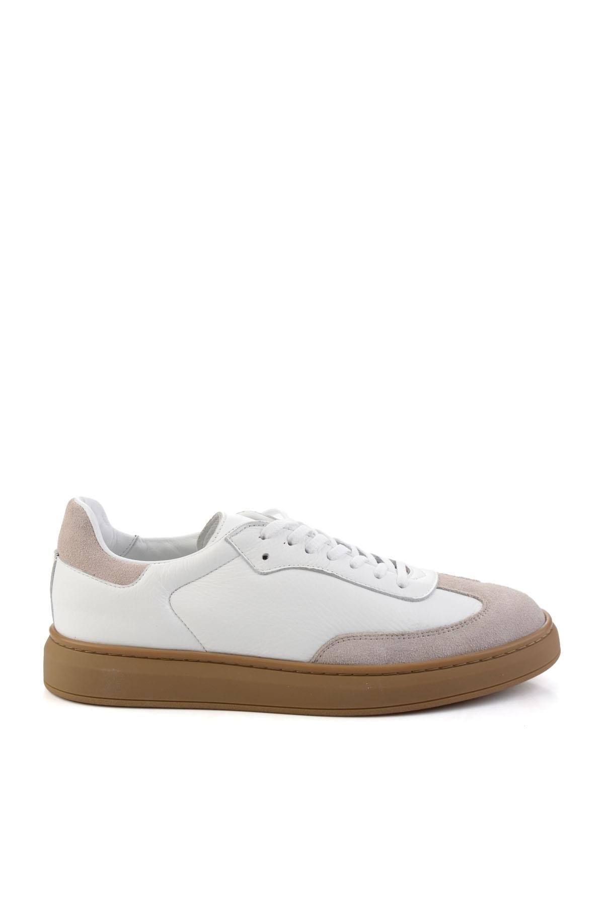 Bej Hakiki Deri Erkek Sneaker E01442421502