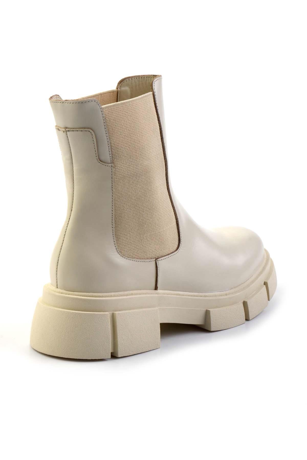 Bej Hakiki Deri Kadın Bot & Bootie K02060050003