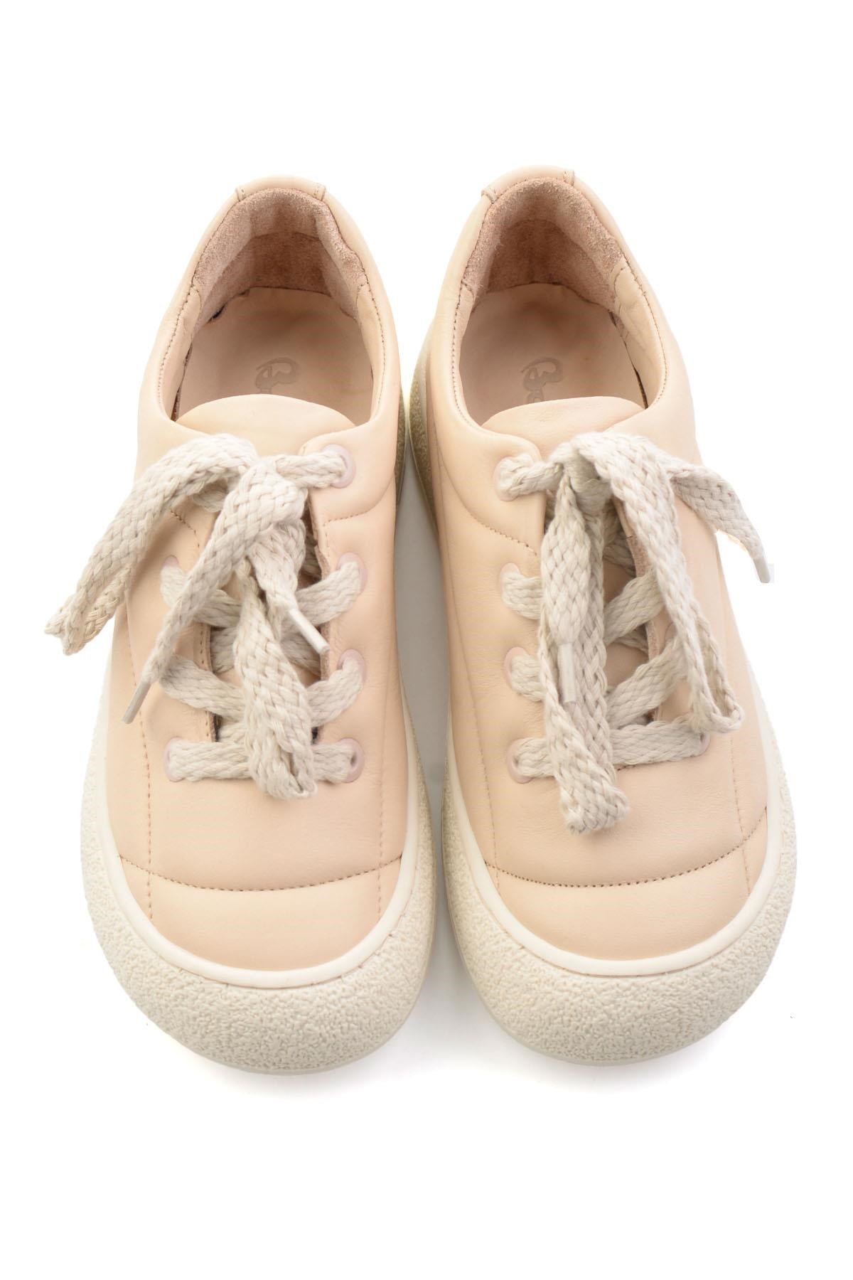 Bej Hakiki Deri Kadın Sneaker K01331780903