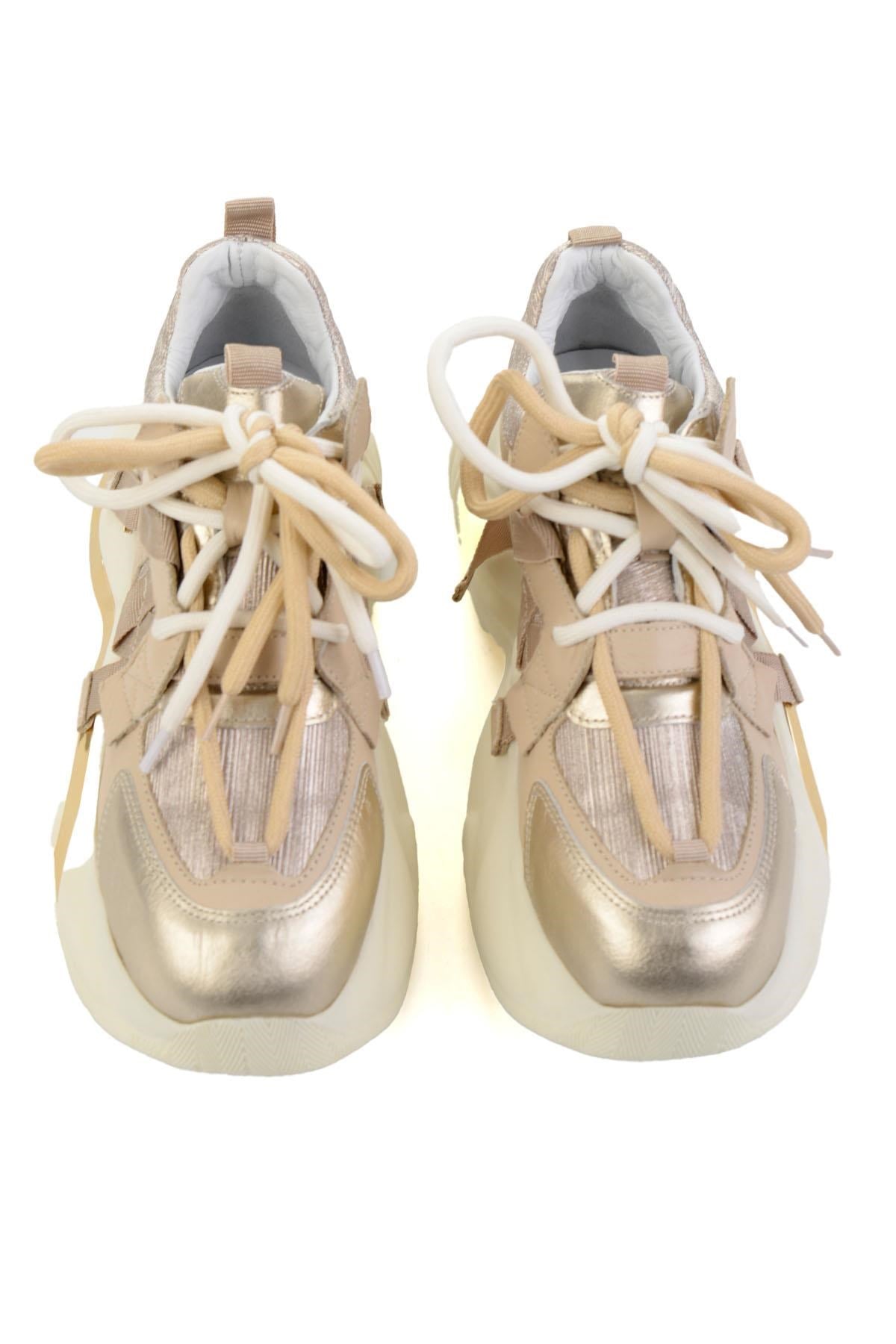 Bej Hakiki Deri Kadın Sneaker K01480005303