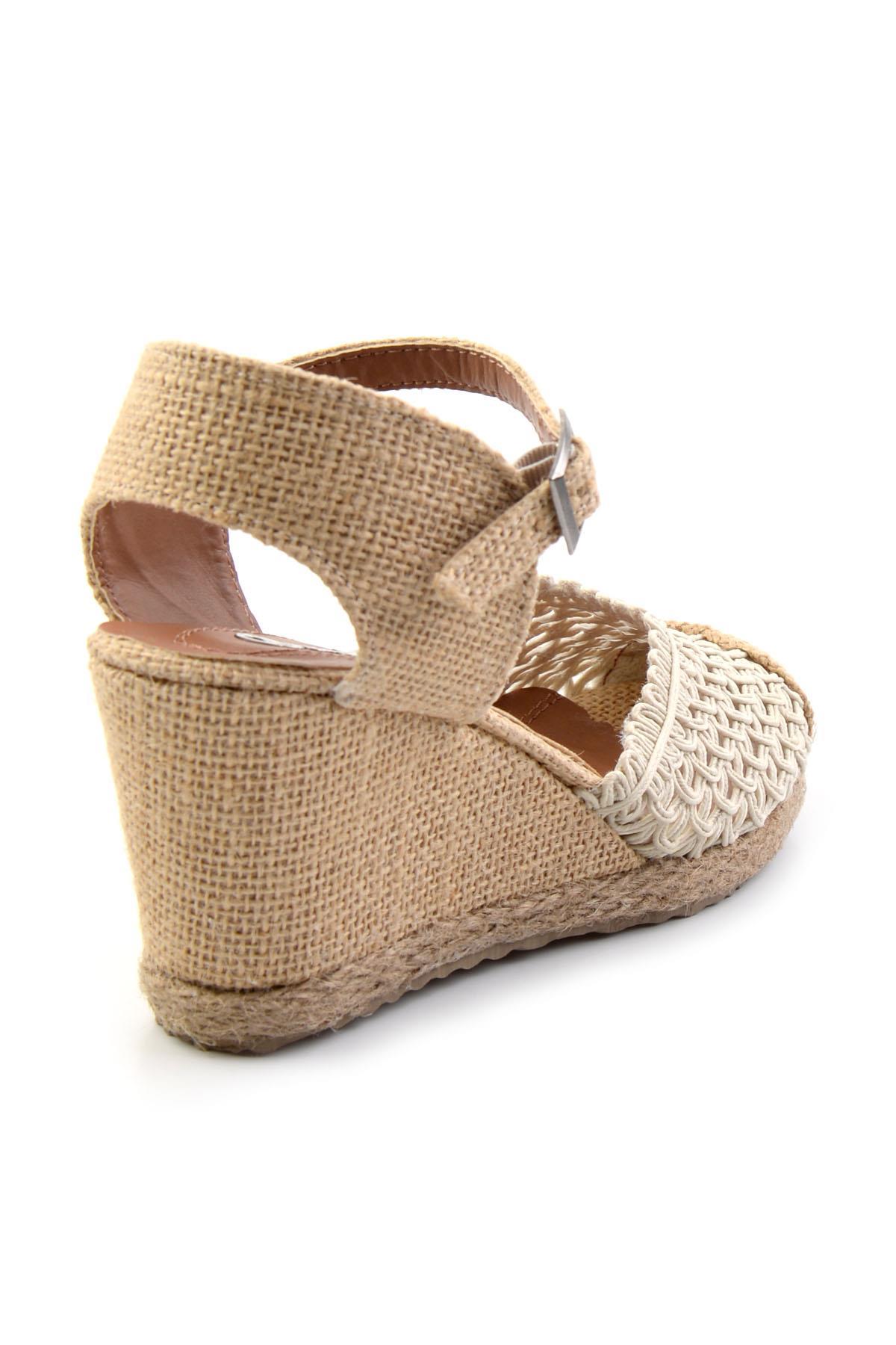 Bej Hasır  Kadın Espadril K01874414028
