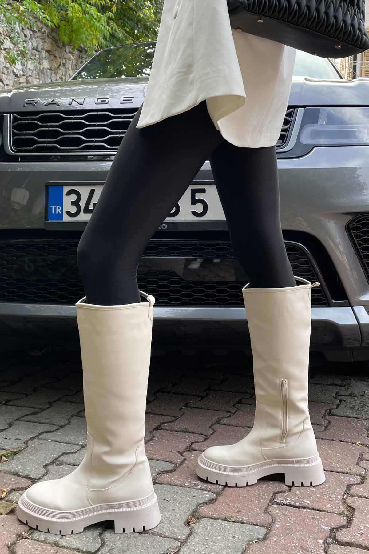 Bej  Kadın Çizme K03538035909