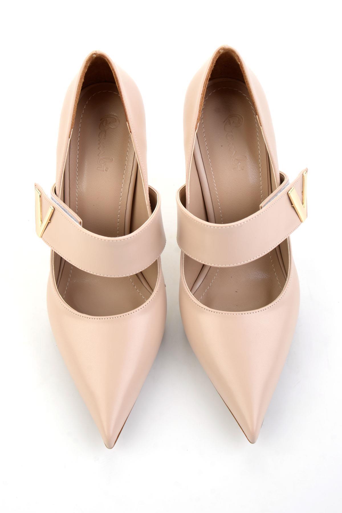 Bej  Kadın Klasik Topuklu Ayakkabı K01209510509