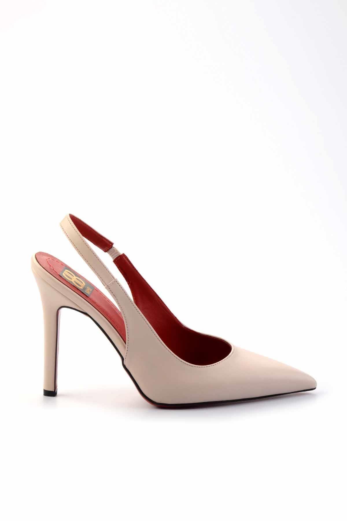 Bej  Kadın Klasik Topuklu Ayakkabı K01455018209