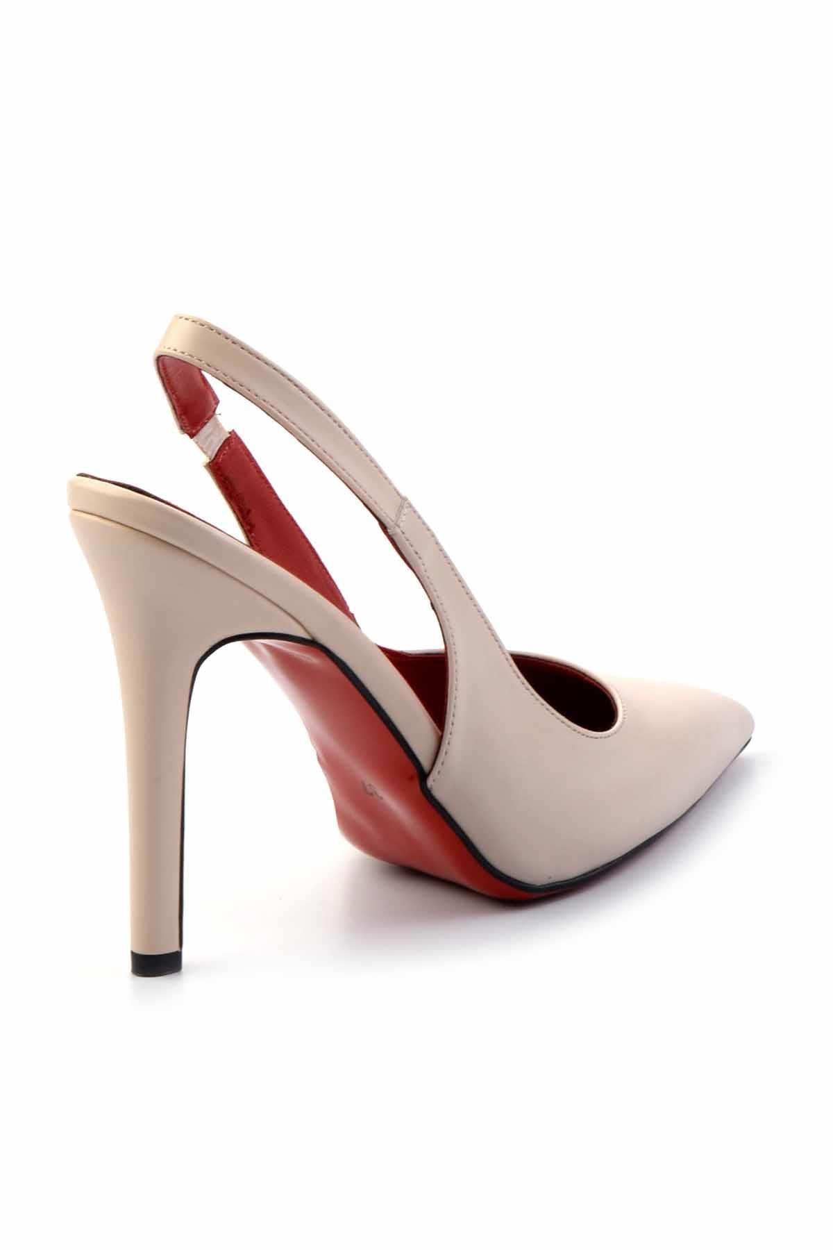 Bej  Kadın Klasik Topuklu Ayakkabı K01455018209