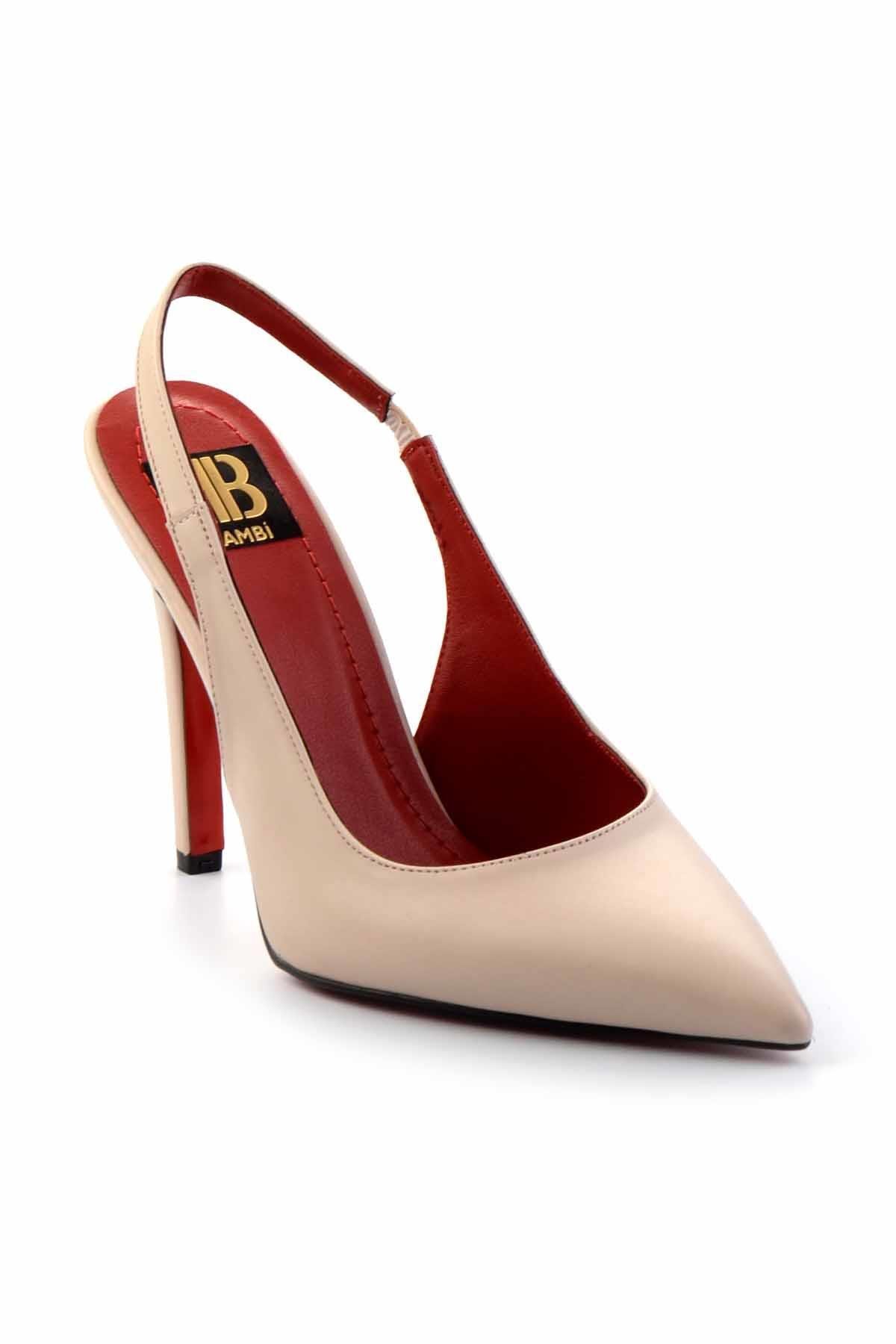 Bej  Kadın Klasik Topuklu Ayakkabı K01455018209