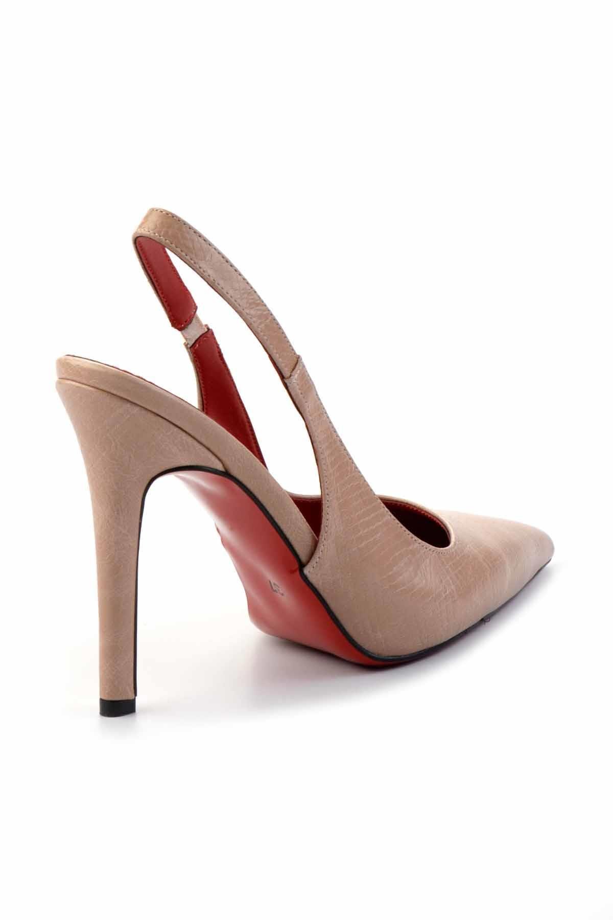 Bej  Kadın Klasik Topuklu Ayakkabı K01455018207