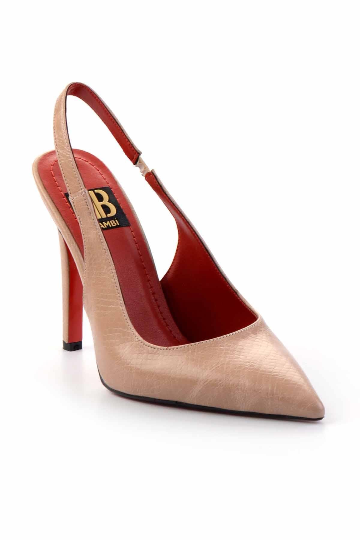 Bej  Kadın Klasik Topuklu Ayakkabı K01455018207