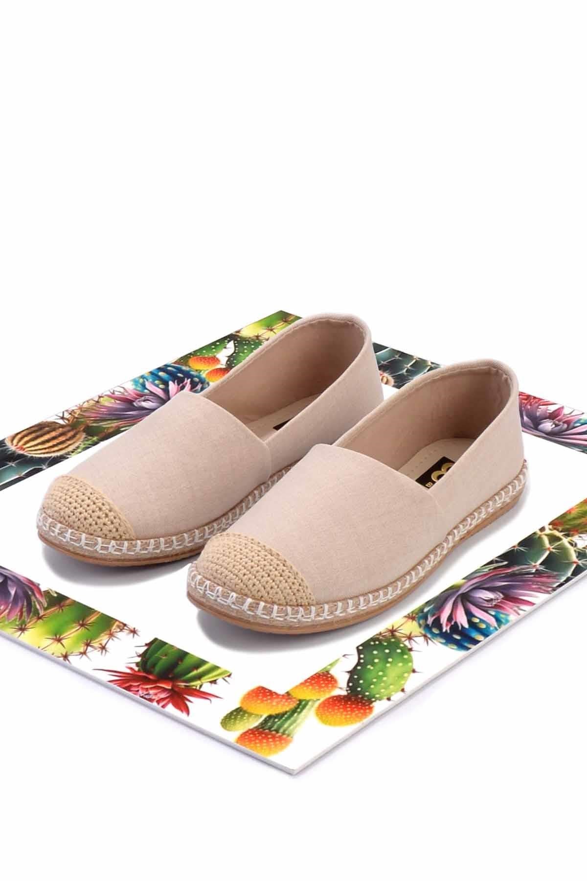 Bej Keten  Kadın Espadril K01125010018