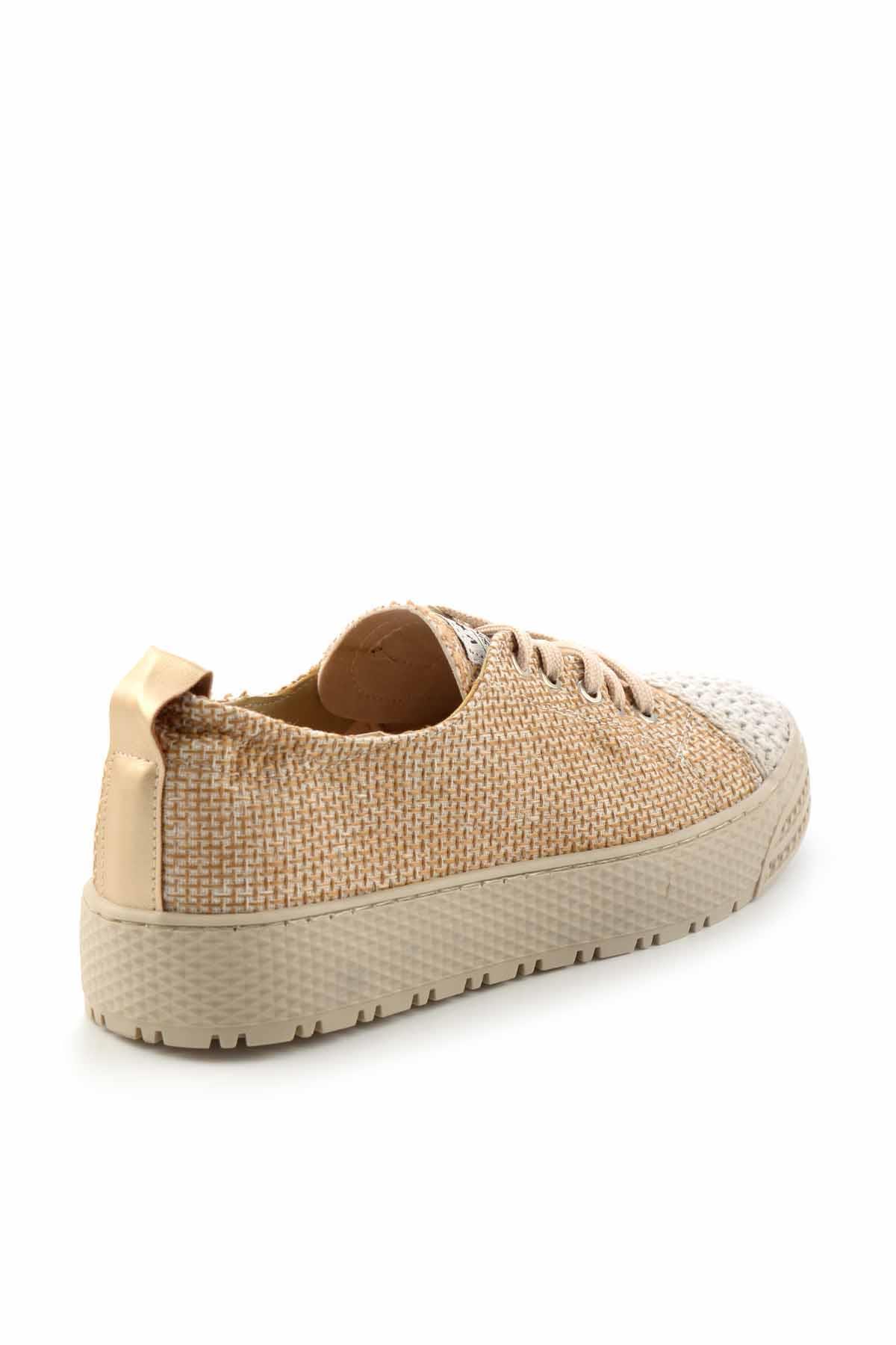 Bej Keten  Kadın Sneaker K01129012018