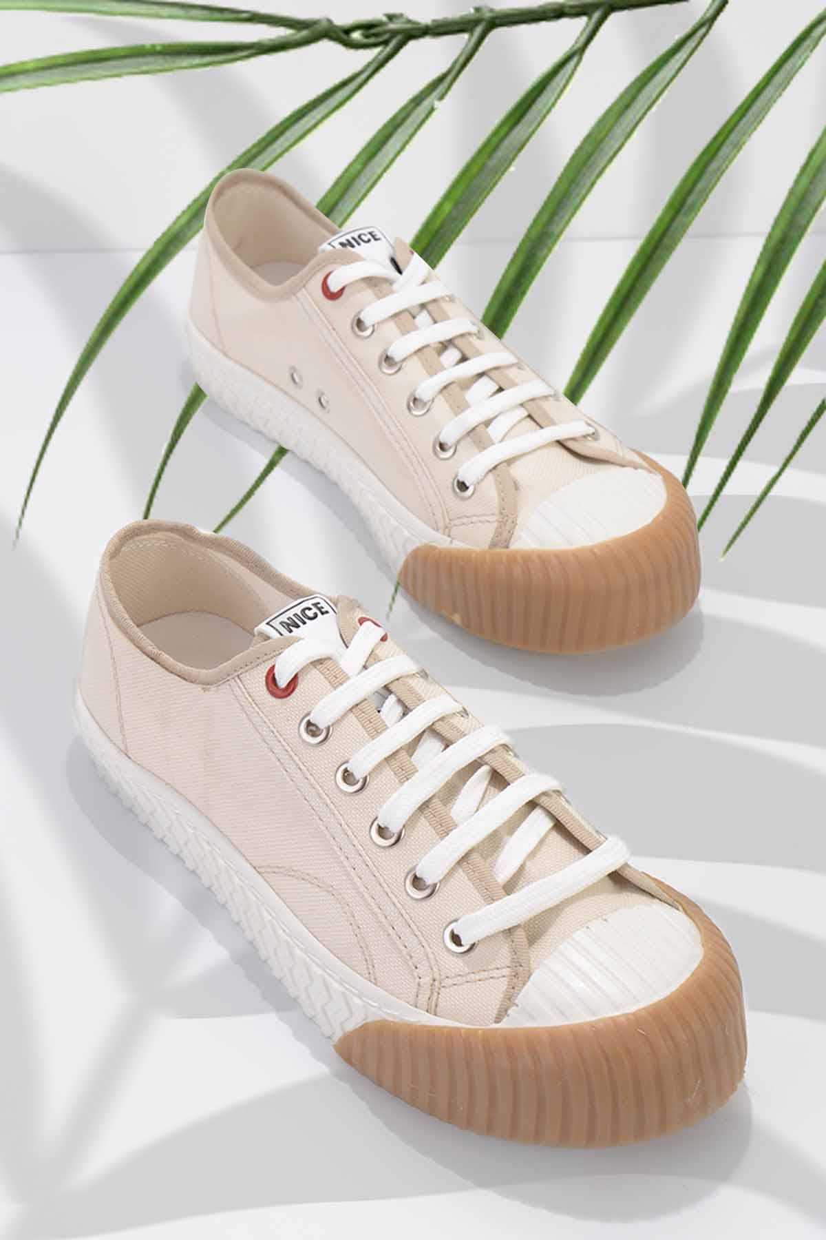 Bej Keten  Kadın Sneaker K01678015018