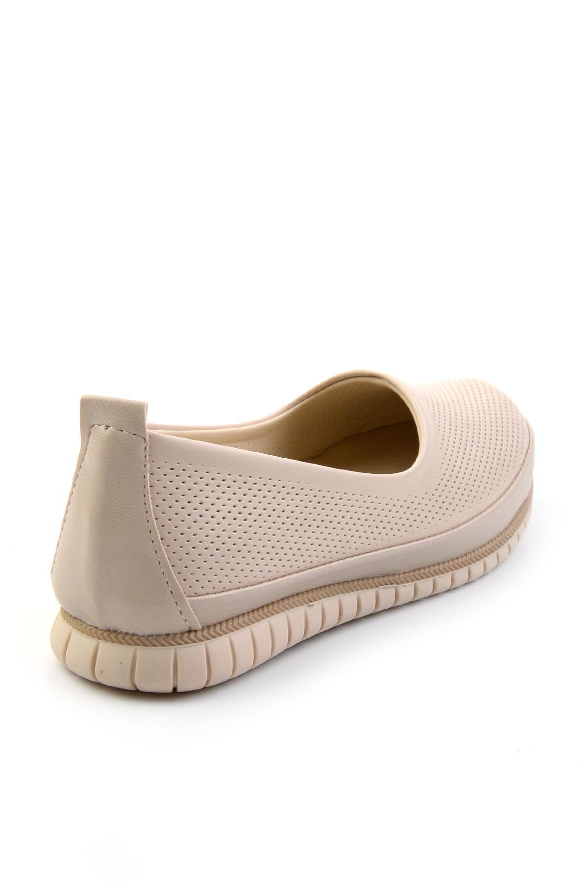 Bej Leather Kadın Babet K01140004903