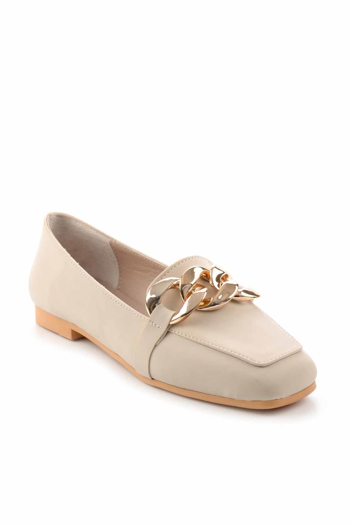 Bej Nubuk  Kadın Loafer Ayakkabı K01641165901