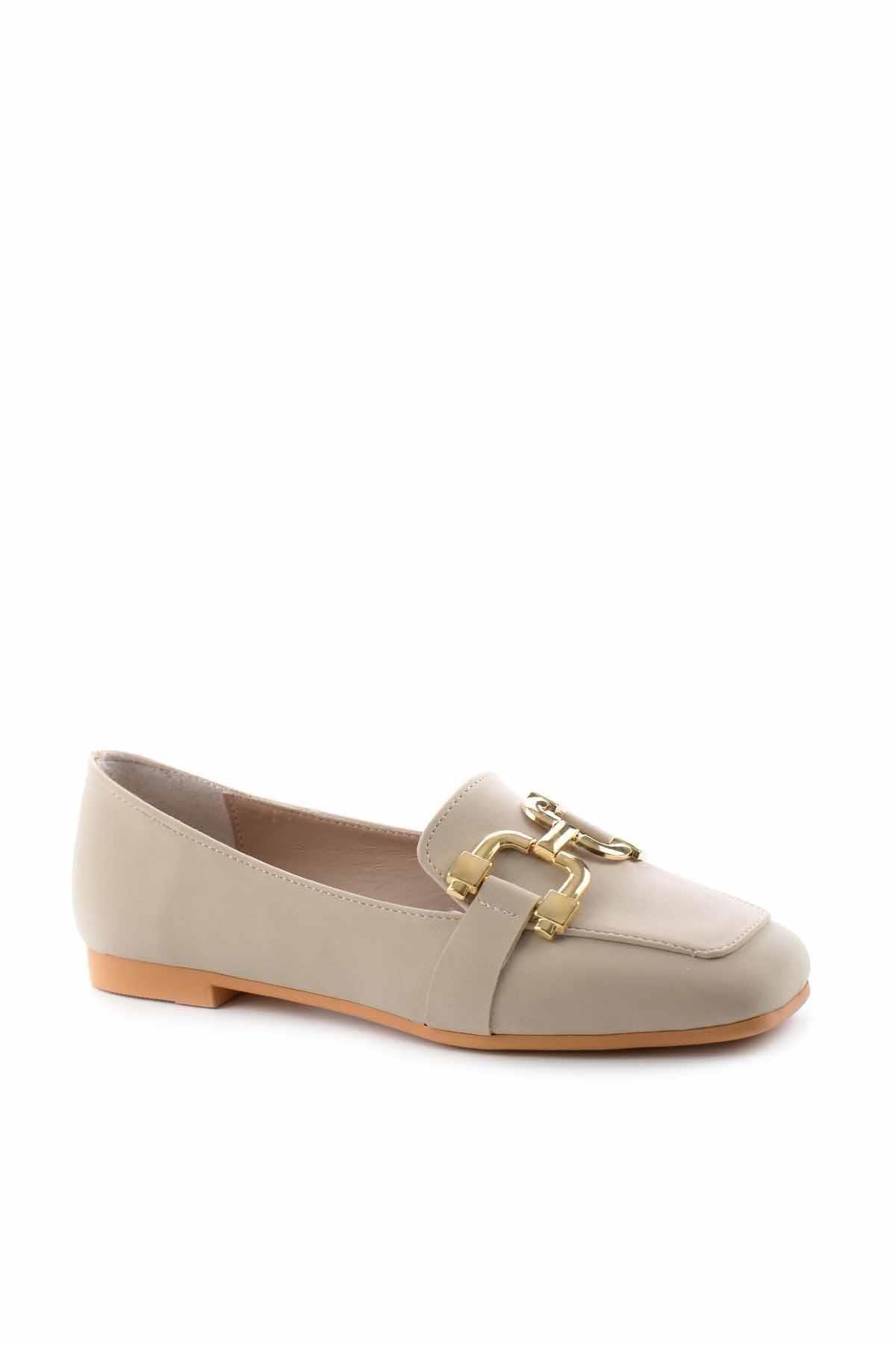 Bej Nubuk  Kadın Loafer Ayakkabı K01641166101
