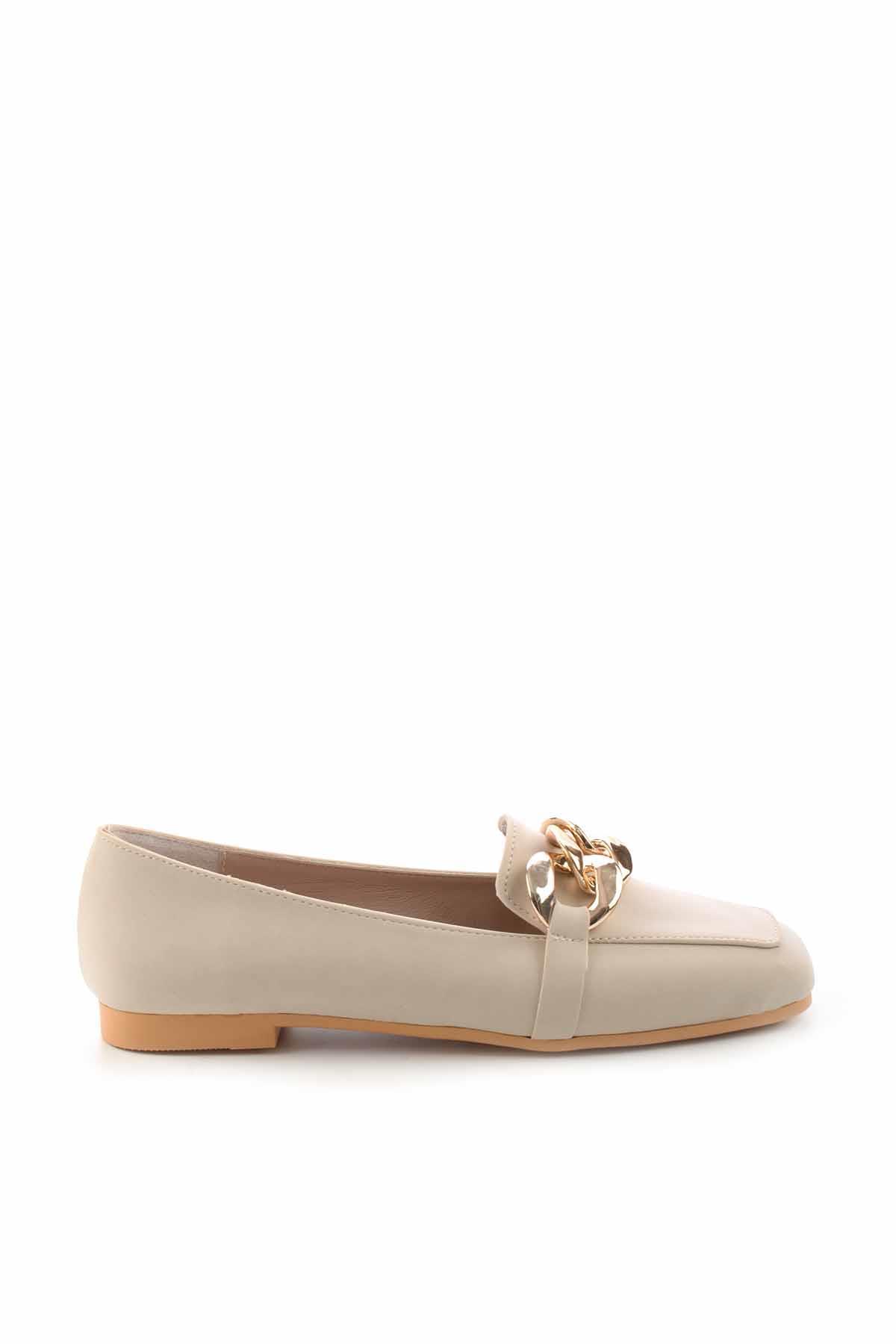 Bej Nubuk  Kadın Loafer Ayakkabı K01641165901