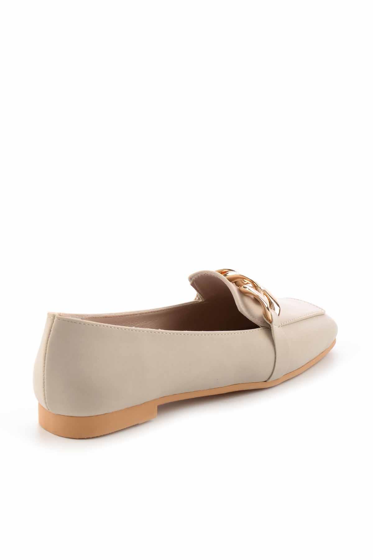 Bej Nubuk  Kadın Loafer Ayakkabı K01641165901