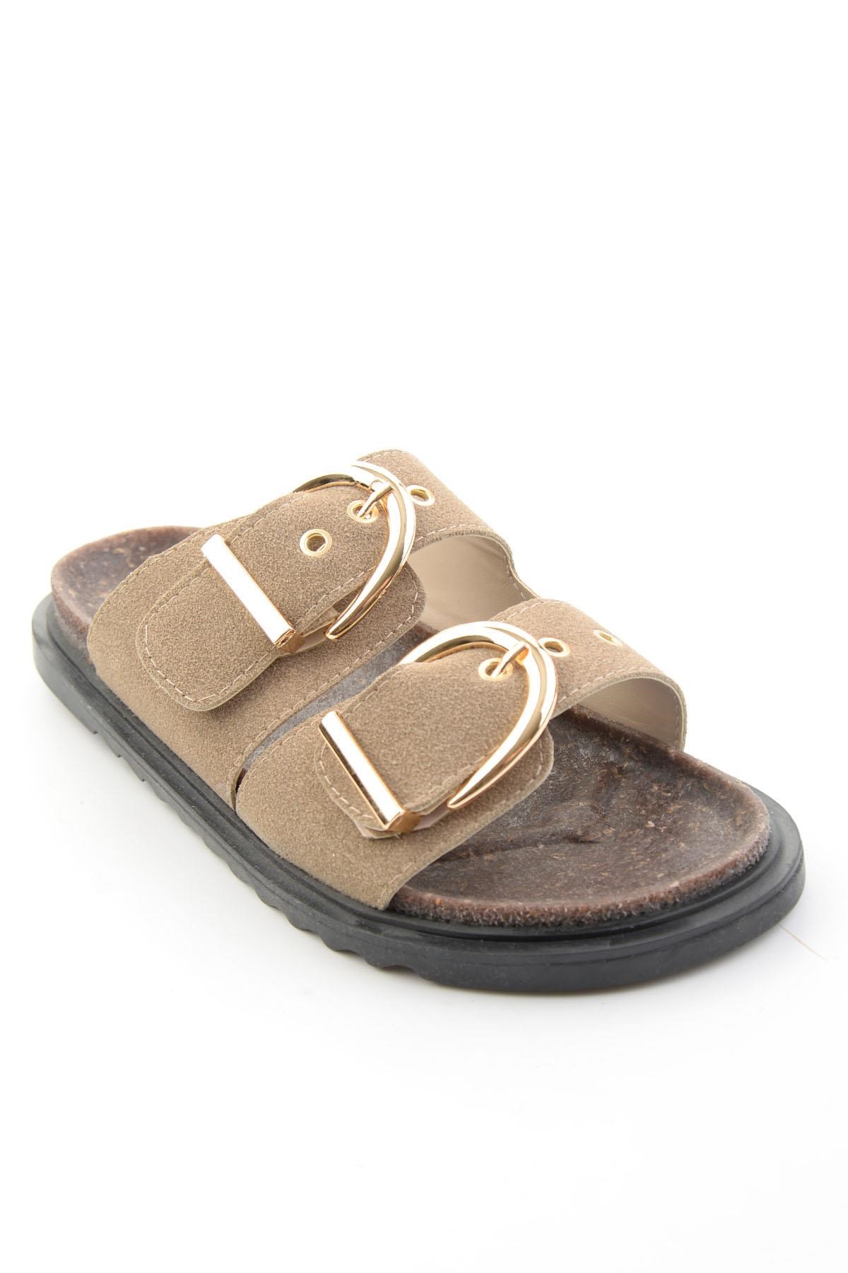 Bej Nubuk  Kadın Terlik K04660038571