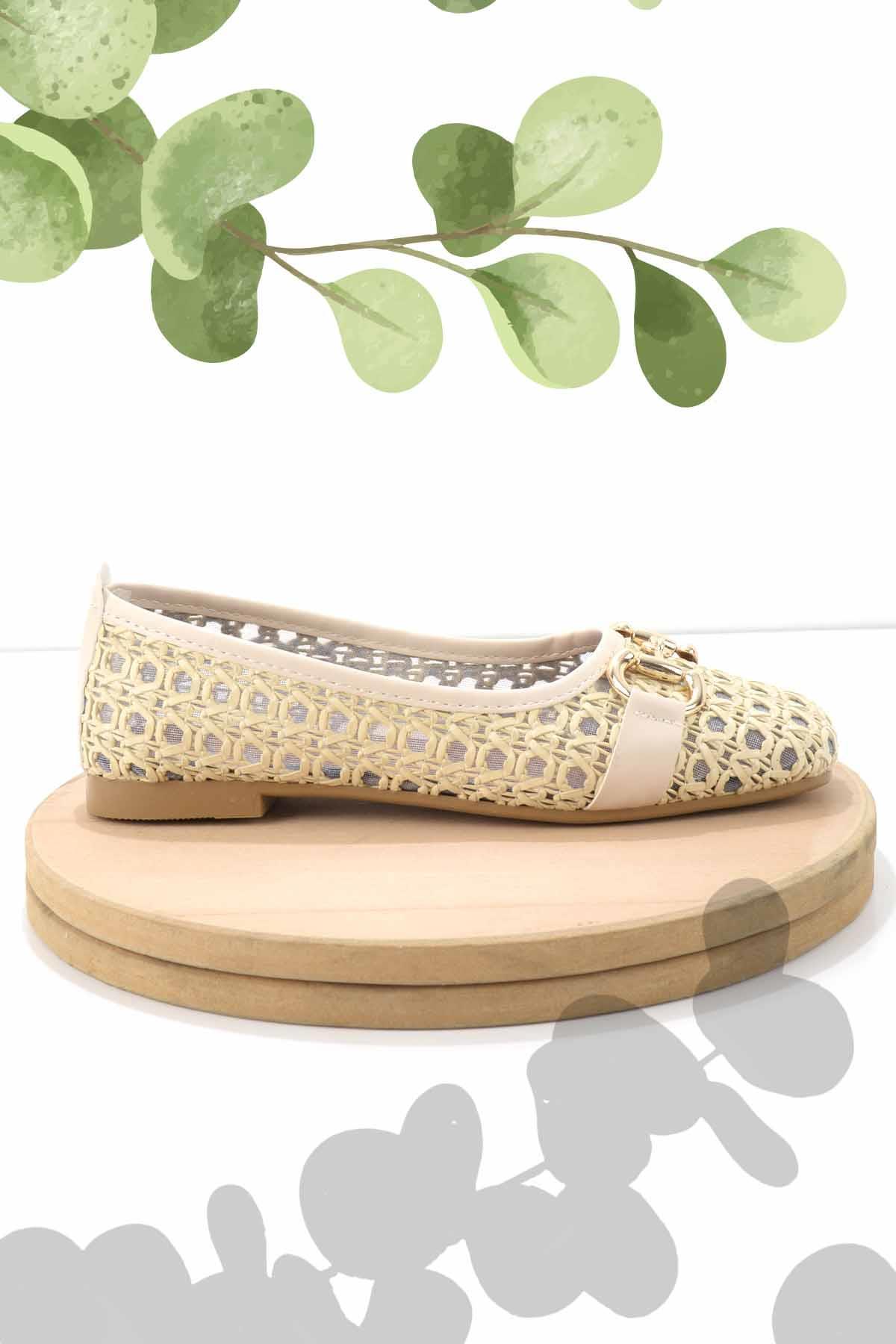 Bej Örgü  Kadın Espadril K01641167116