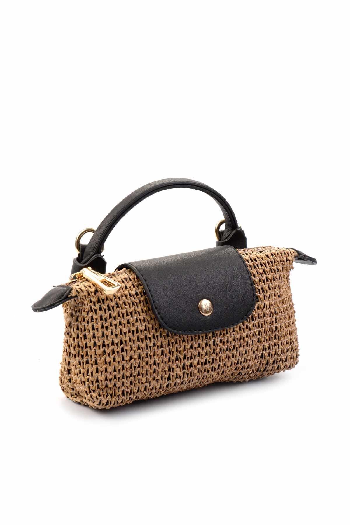 Bej Siyah  Kadın El Çantası C06681107328