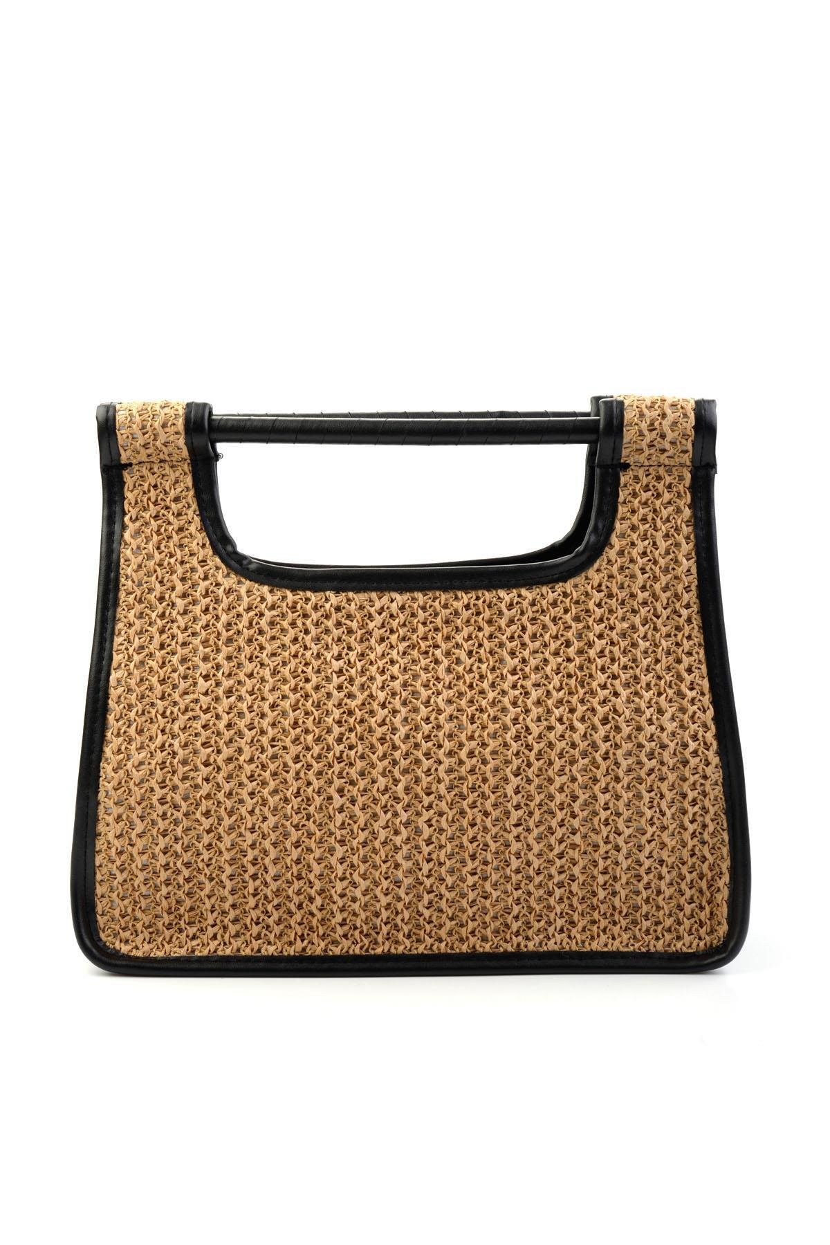 Bej Siyah  Kadın El Çantası C06972090128