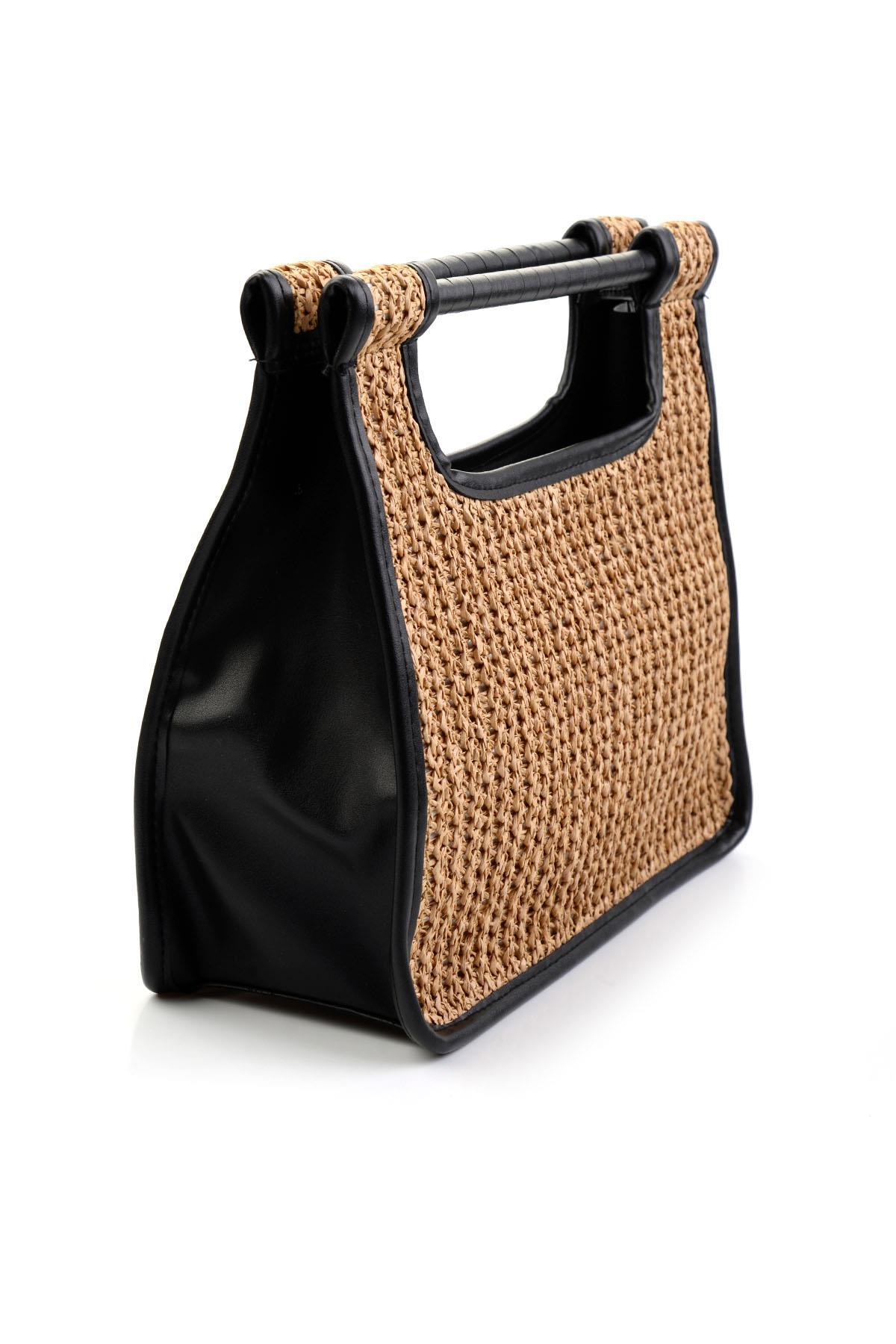 Bej Siyah  Kadın El Çantası C06972090128