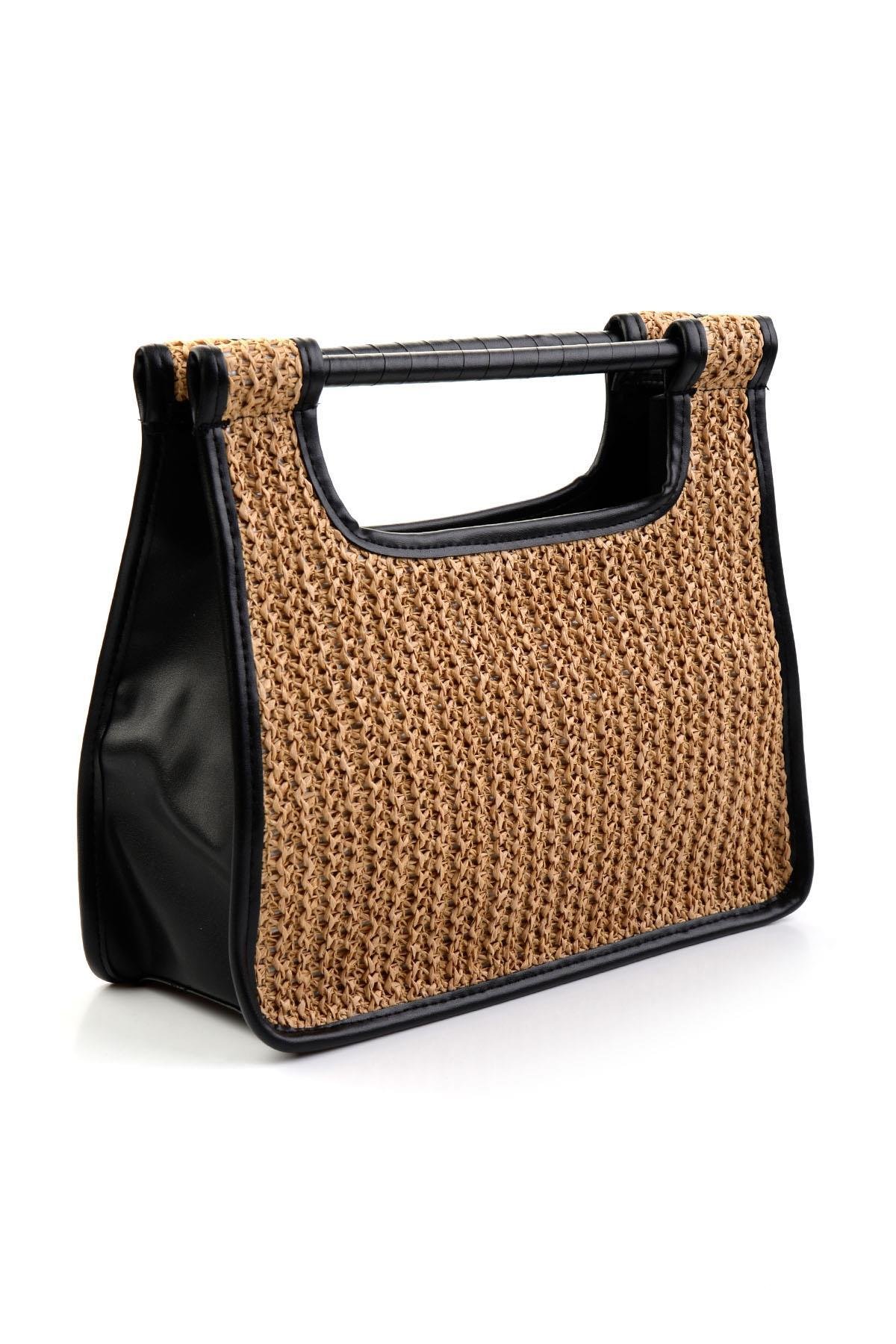 Bej Siyah  Kadın El Çantası C06972090128