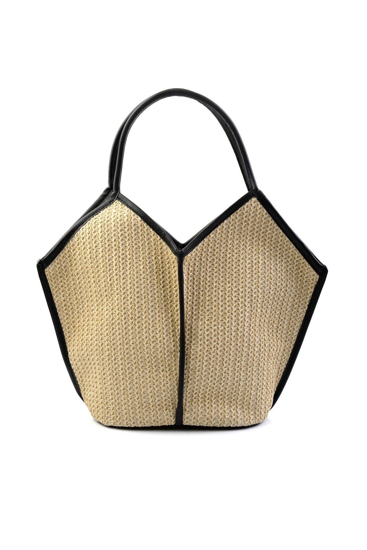 Bej Siyah  Kadın Omuz Çantası C06972090028